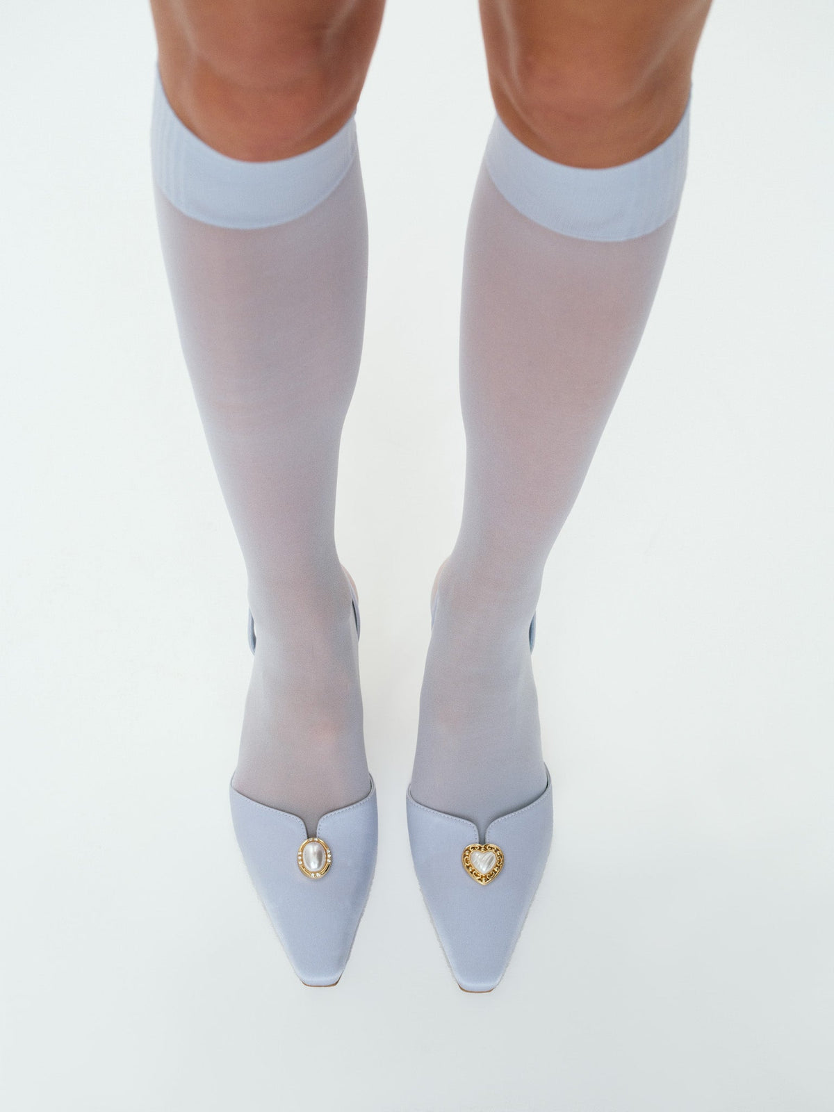 Carol Vintage Button Mule - Blue