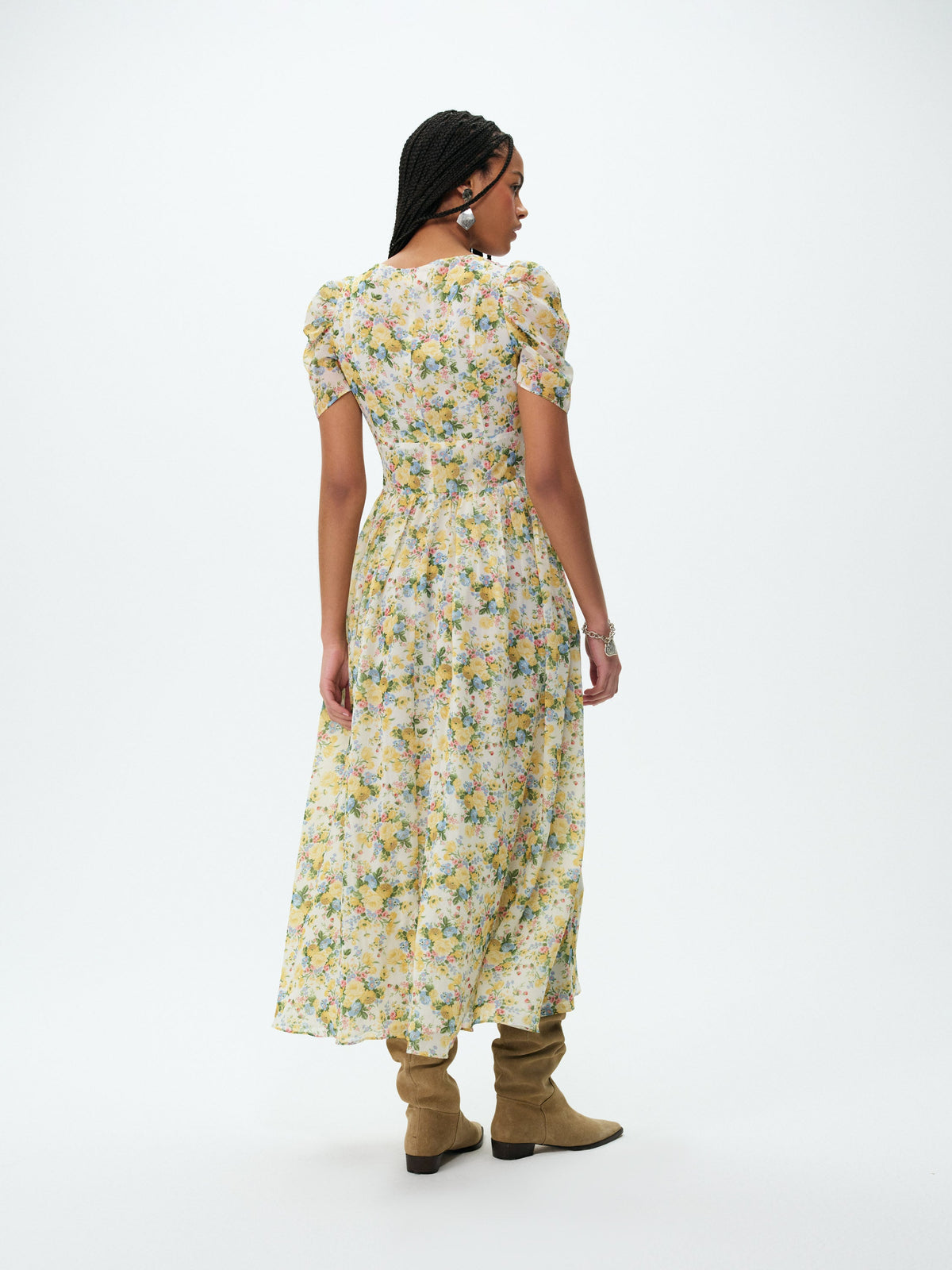 Marigold Maxi Dress - Yellow Blue