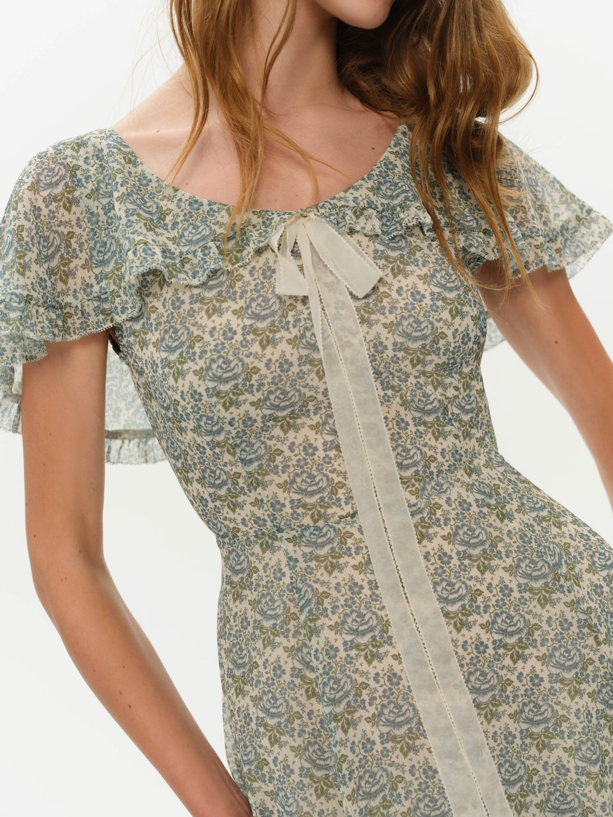 Primrose Posey Midi Dress - Dusty Blue