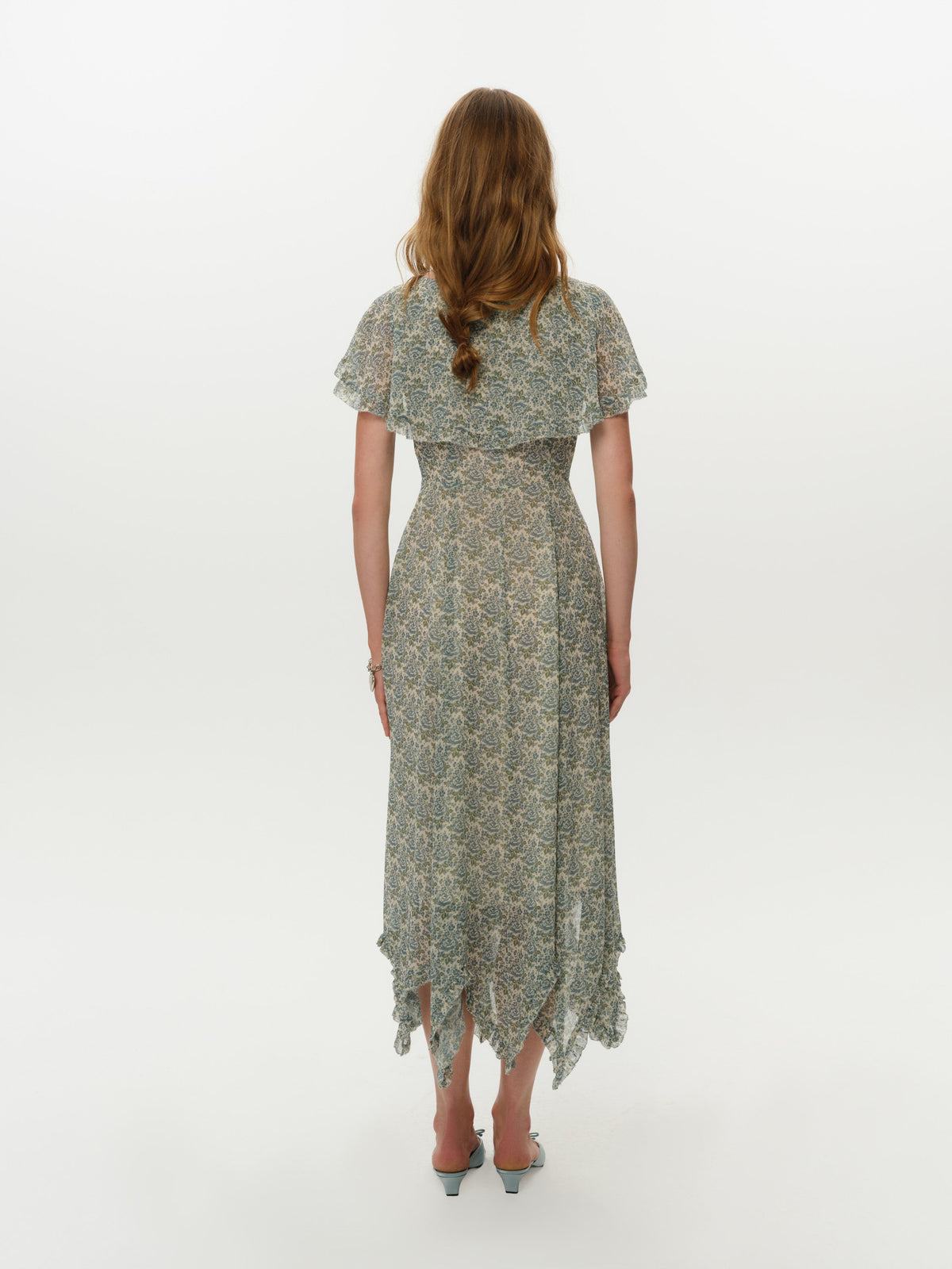 Primrose Posey Midi Dress - Dusty Blue