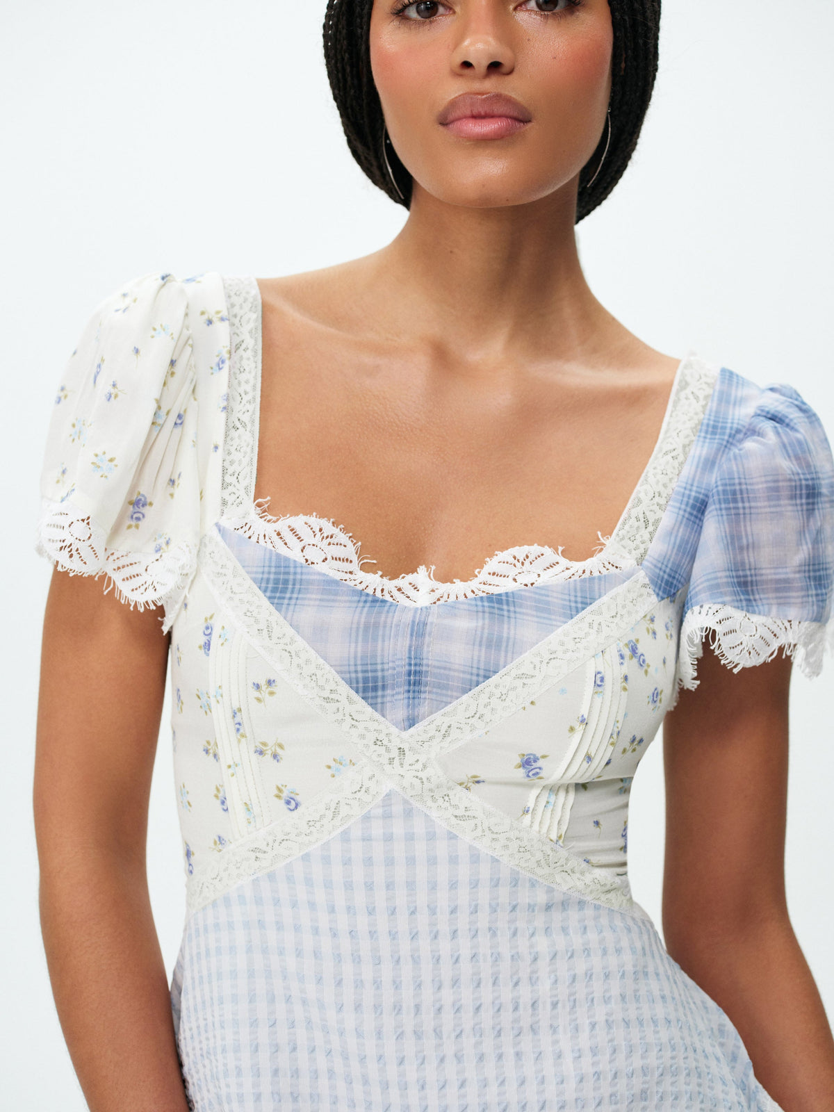 Bluebird Plaid Mini Dress - Blue