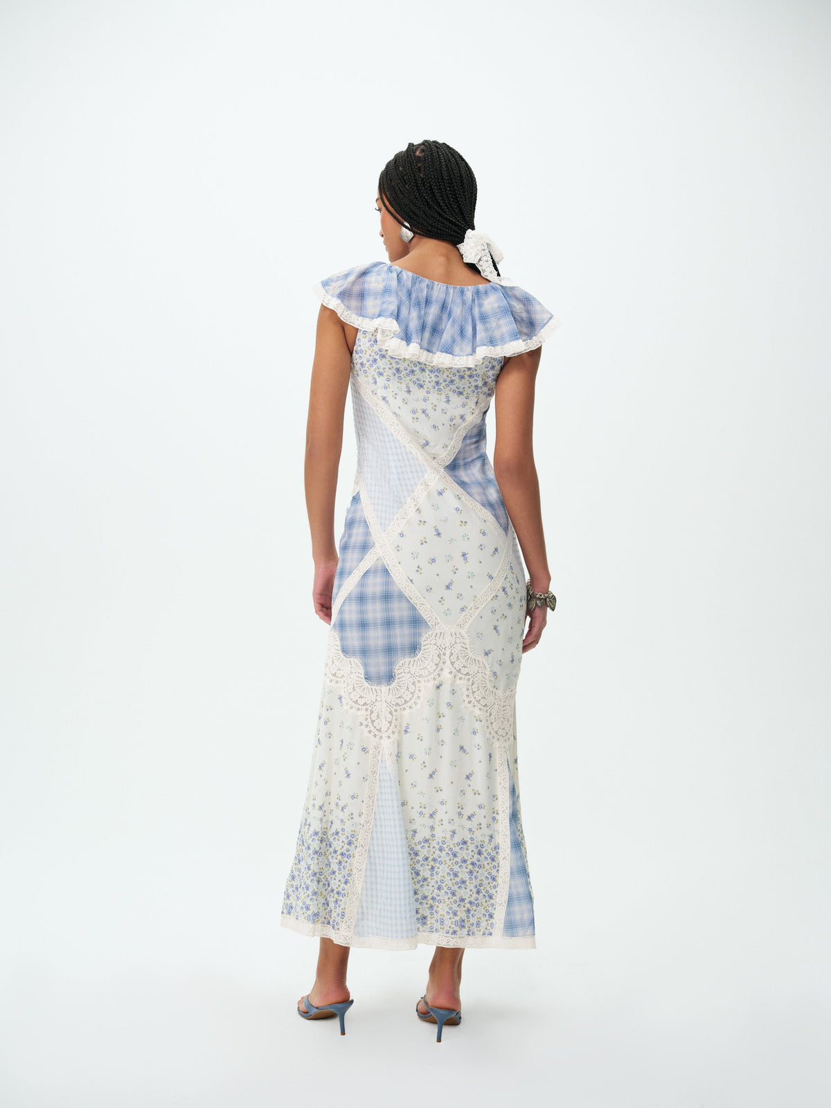Bluebird Plaid Maxi Dress - Blue