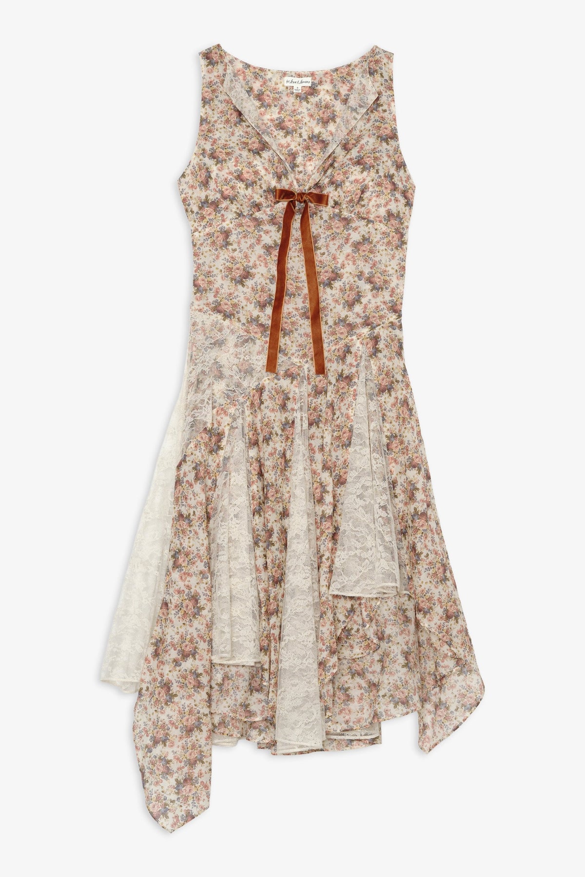 Betsy Floral Midi Dress - Cream Brown