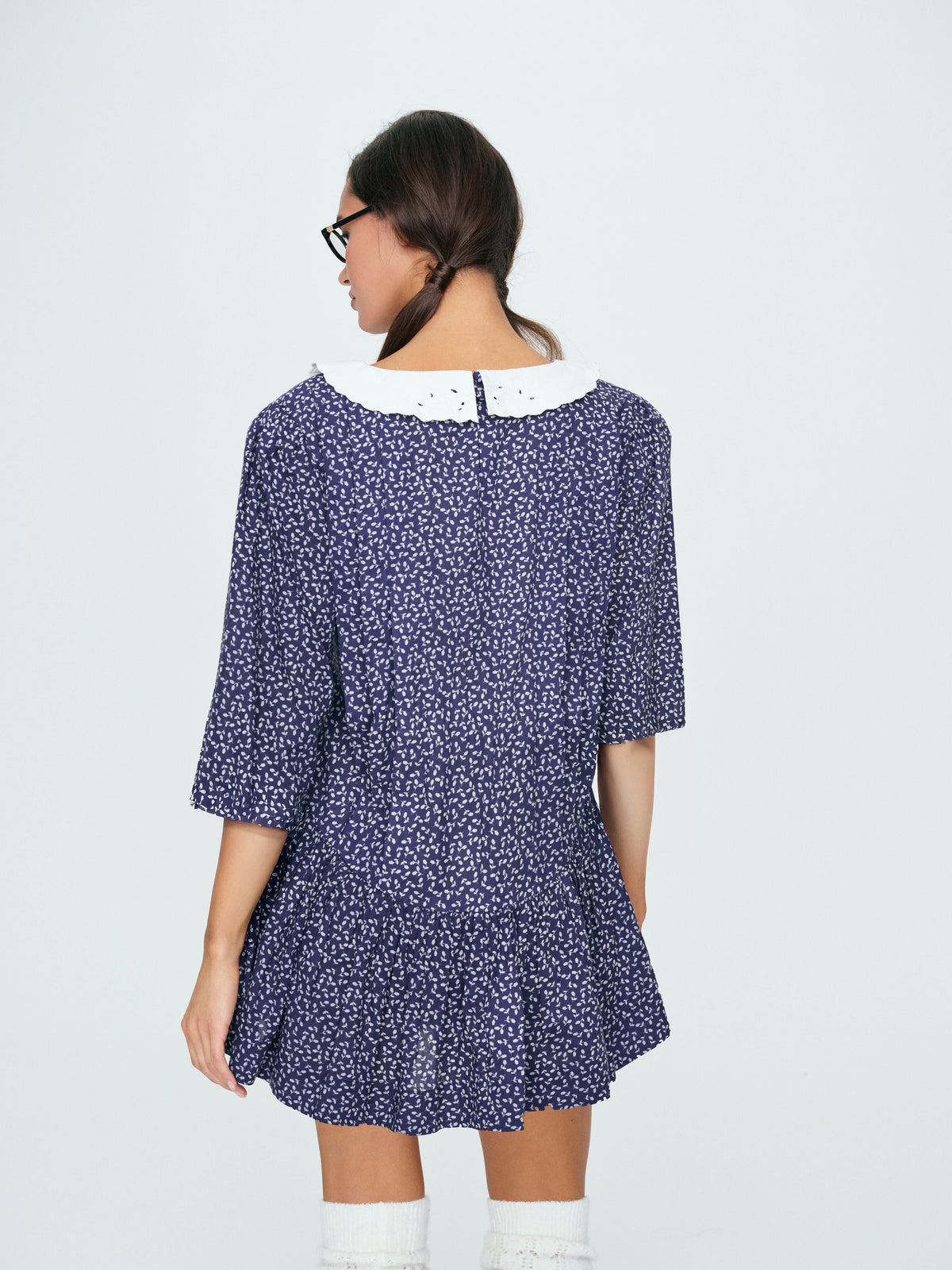 Lara Ann Ditsy Mini Dress - Navy
