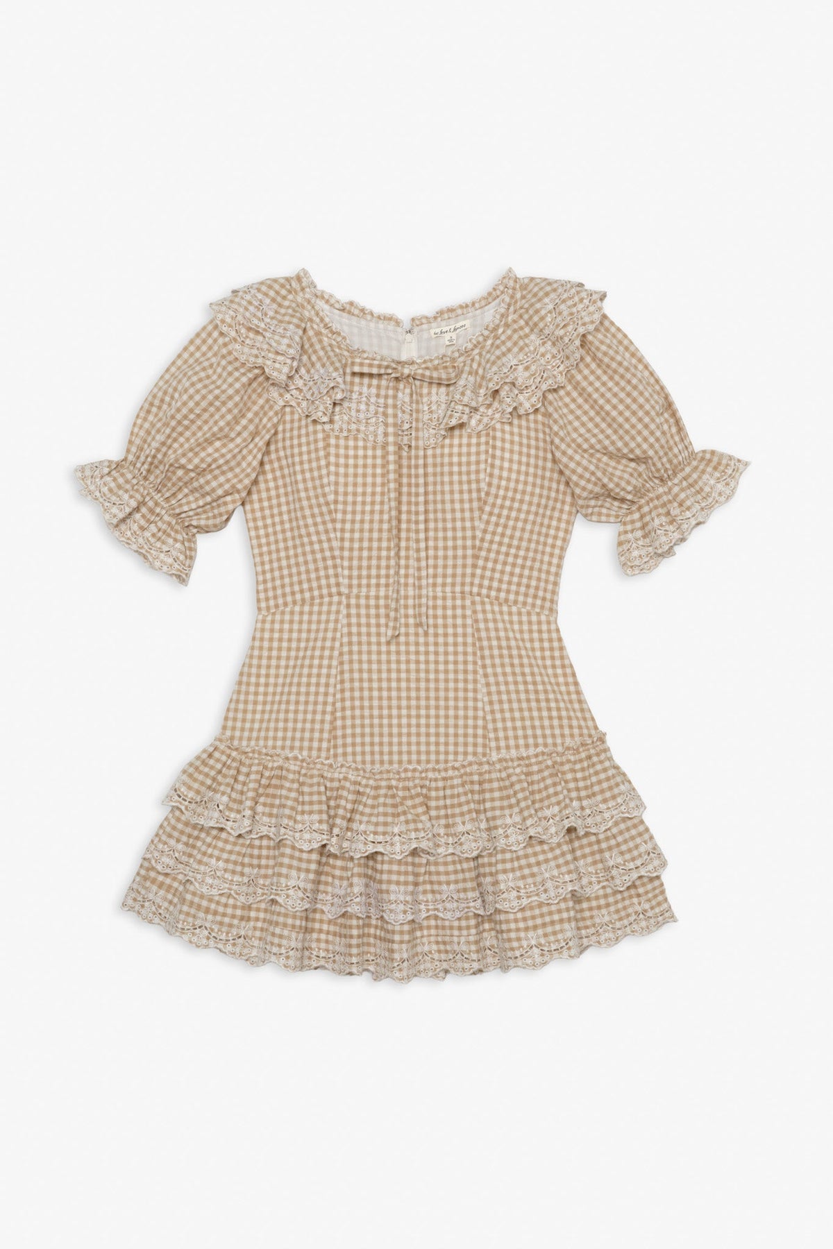 Bradford Gingham Mini Dress - Tan