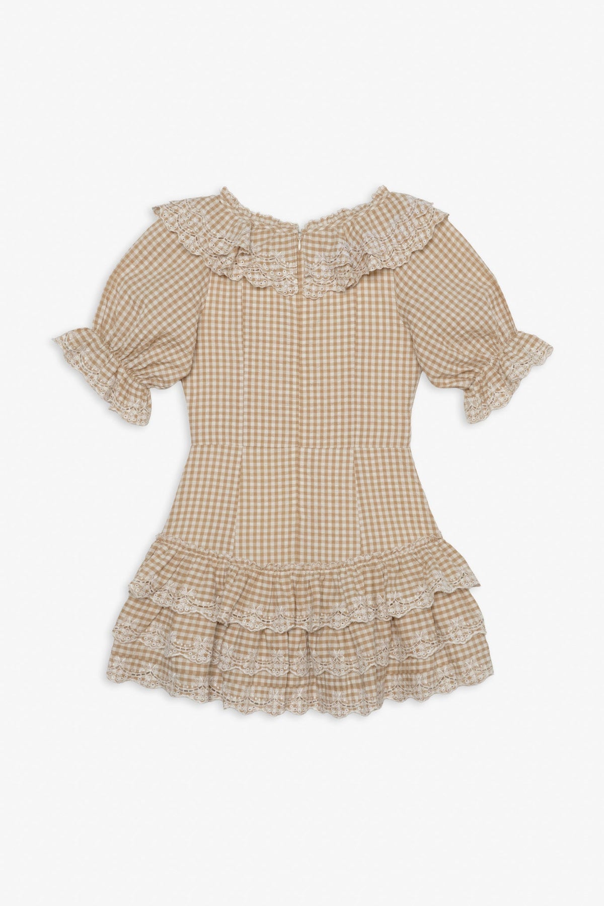 Bradford Gingham Mini Dress - Tan