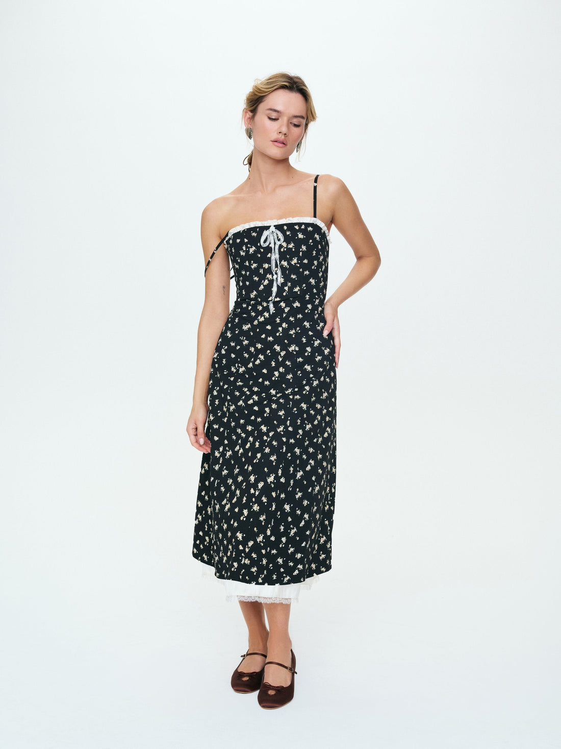 Baby Bows Patchwork Midi Dress