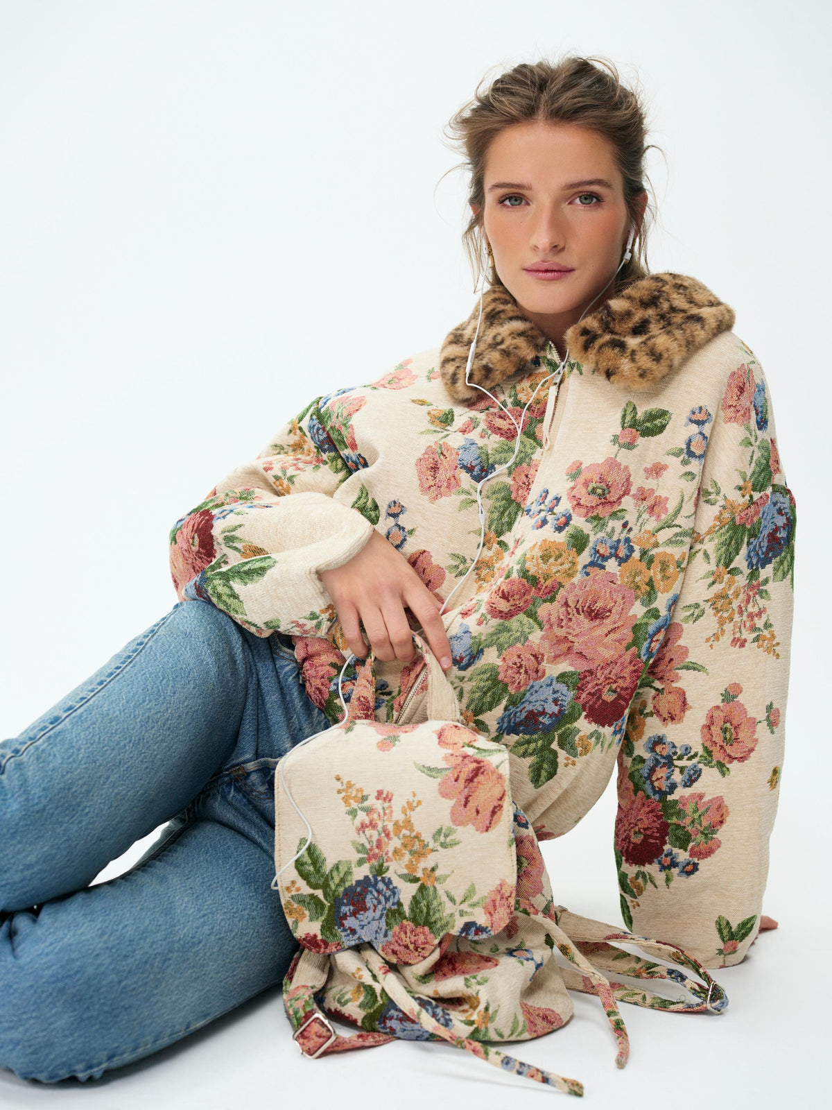 Betsy Floral Backpack - Cream