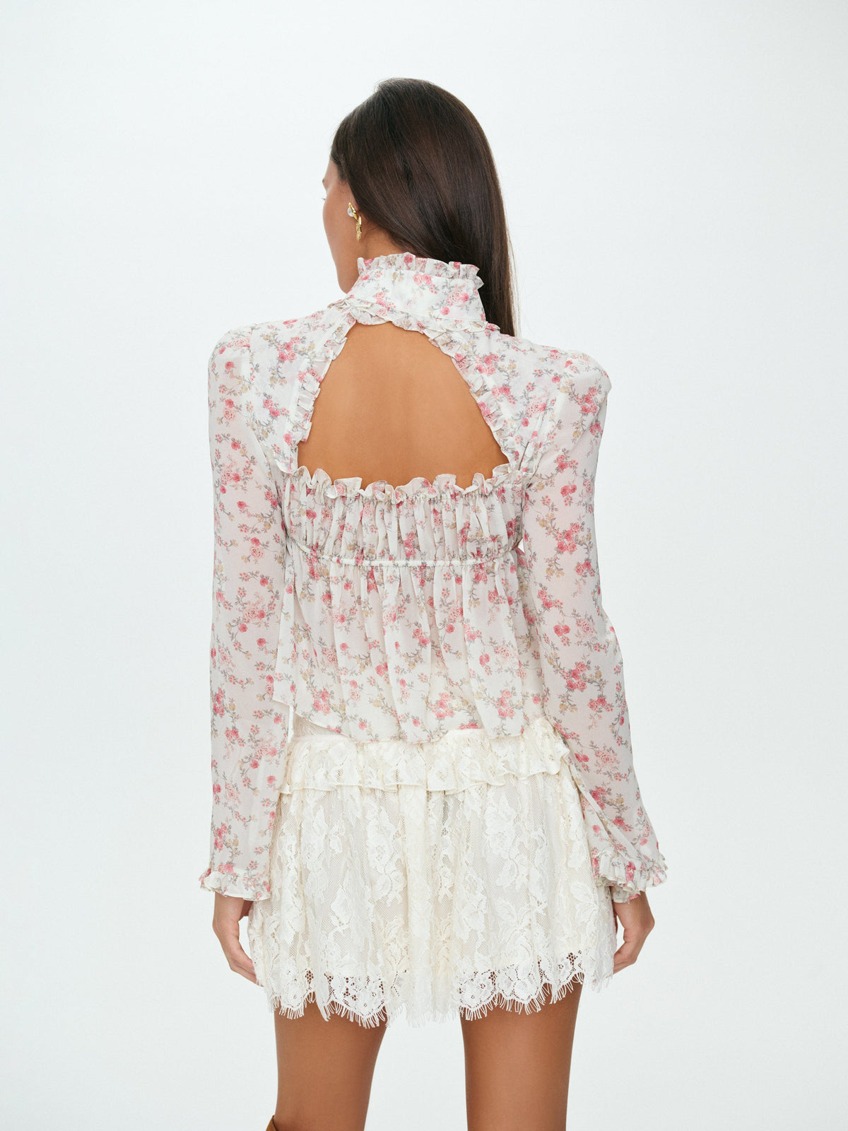 Country Floral Top - Cream