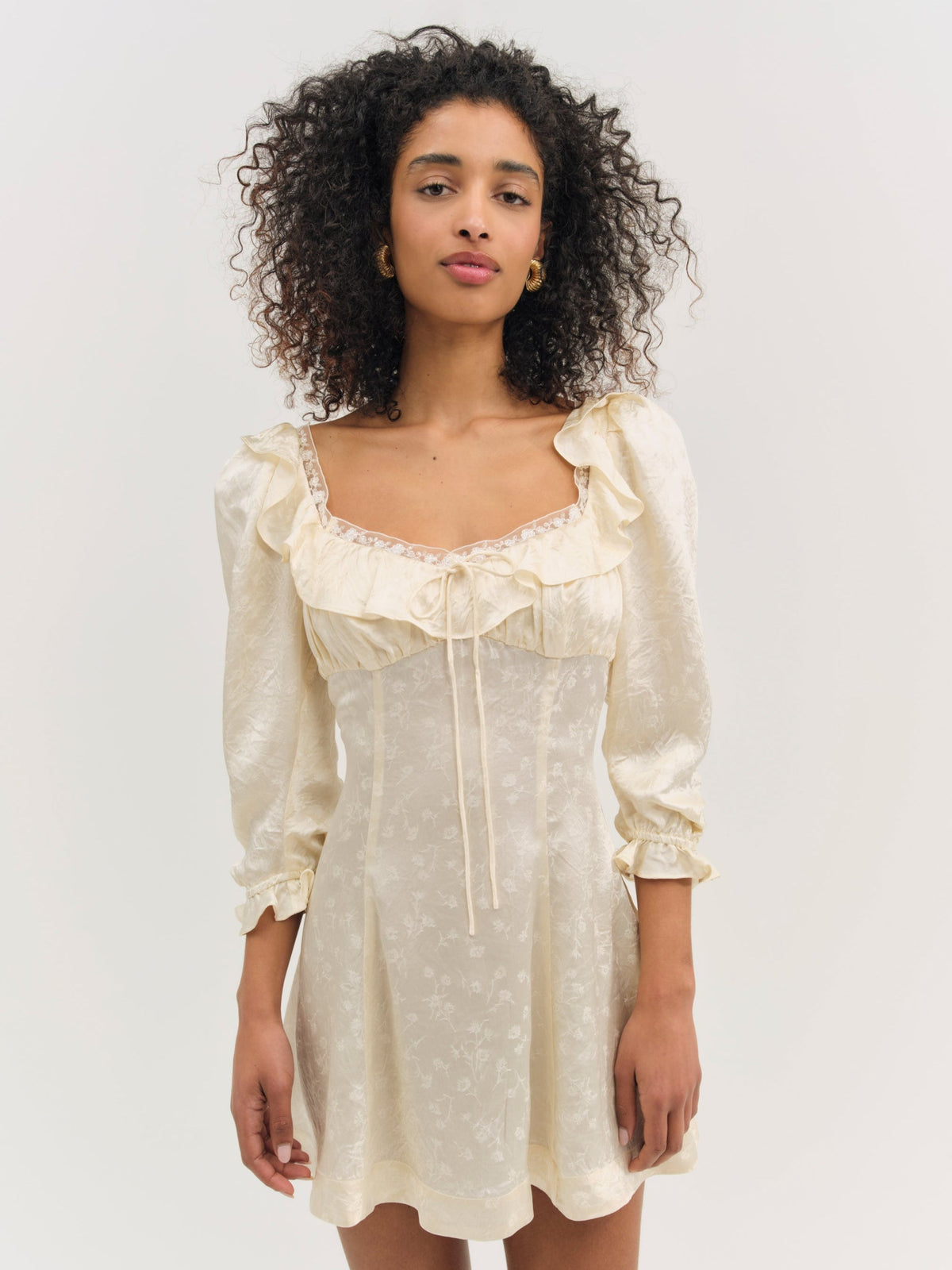 Carla Jacquard Mini Dress - Cream
