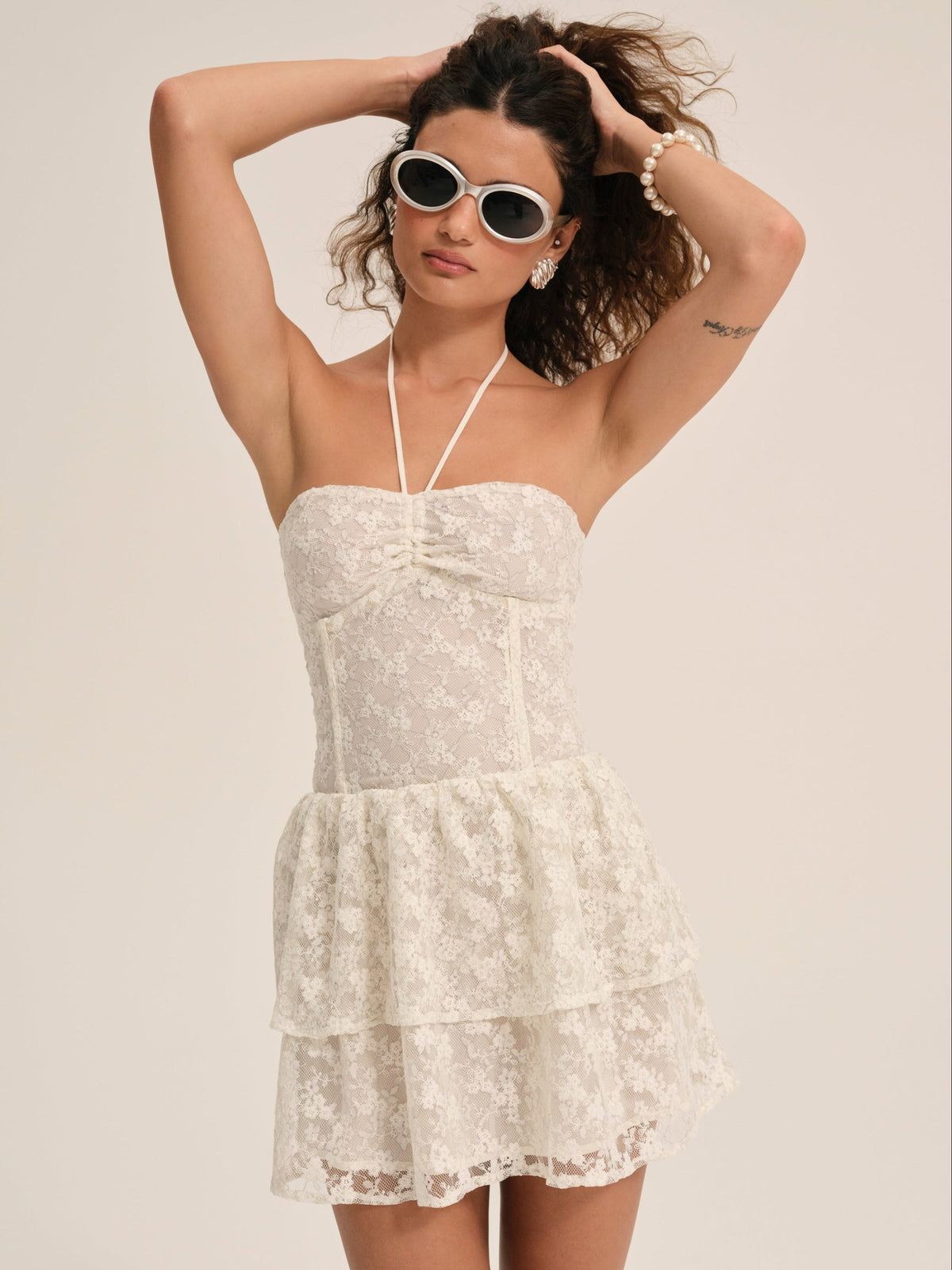 Ciao Lace Mini Dress - Natural
