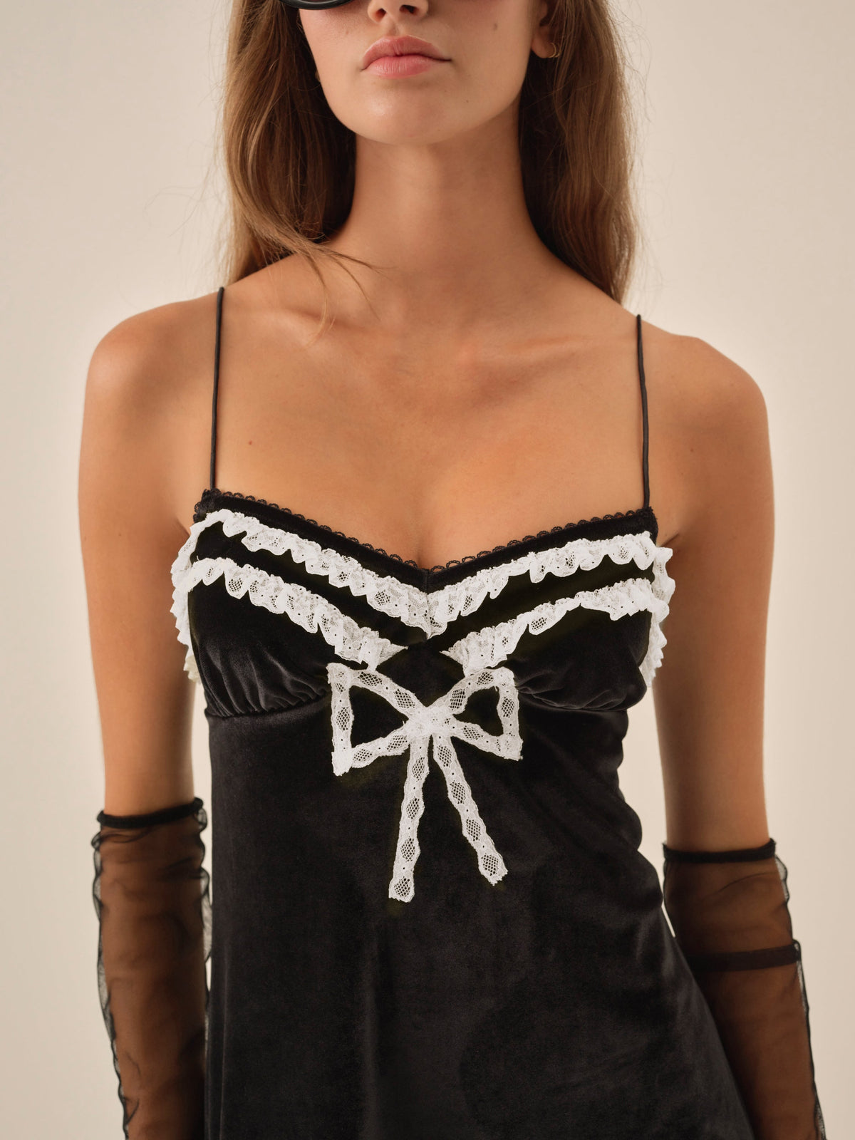 Claire Velvet Mini Dress - Black