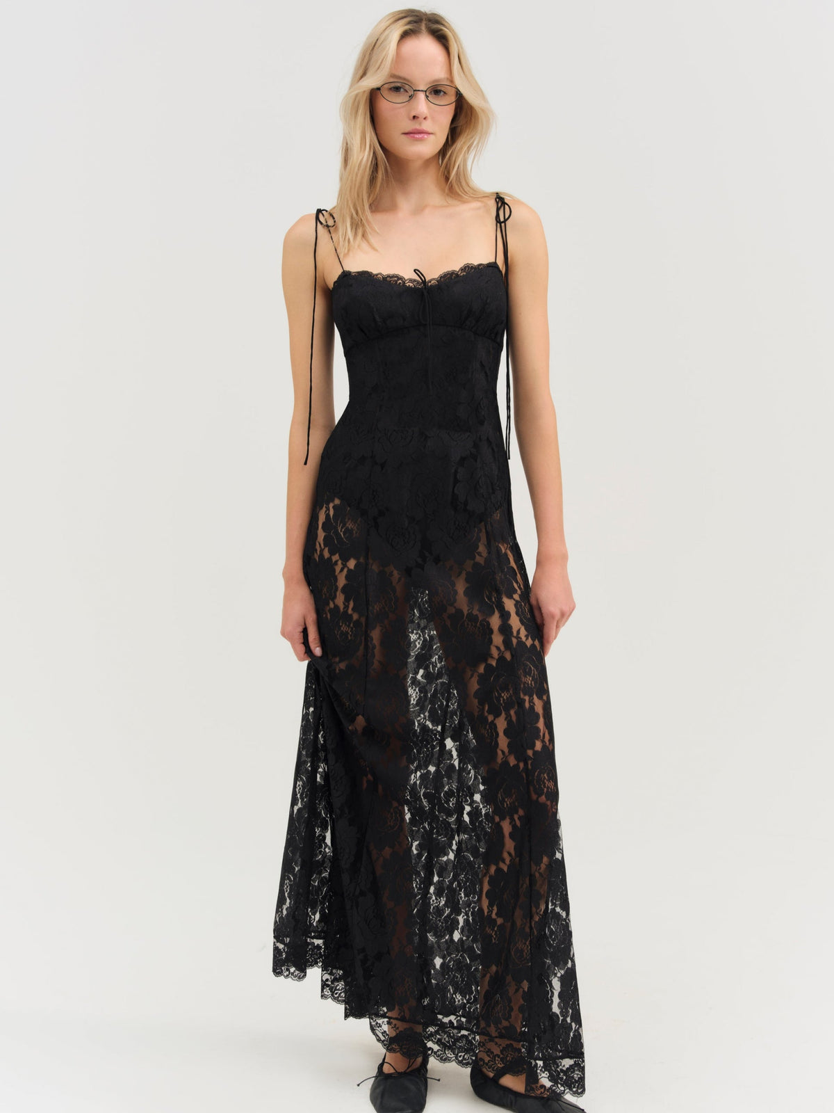 Claudia Rose Lace Maxi Dress - Black