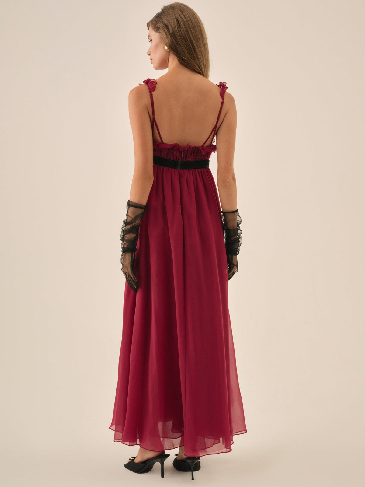 Claudine Chiffon Maxi Dress - Oxblood