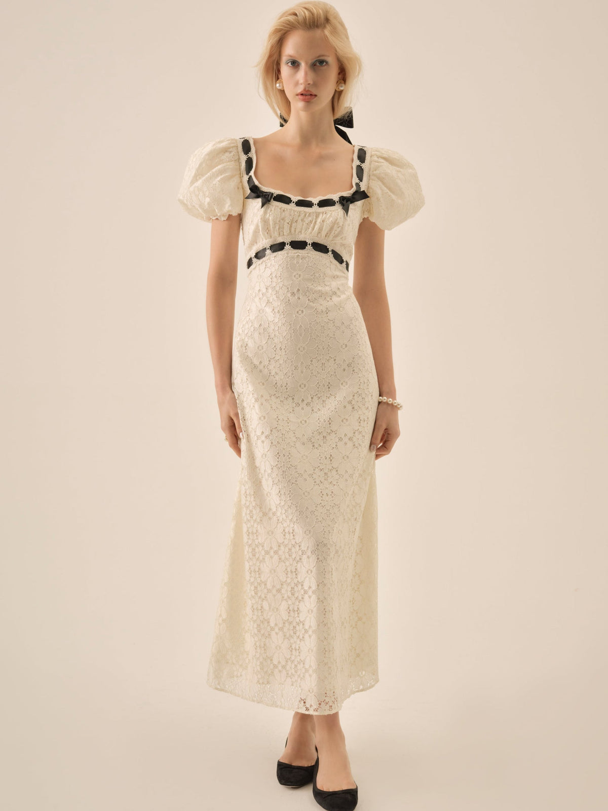 Creampuff Lace Maxi Dress - Cream