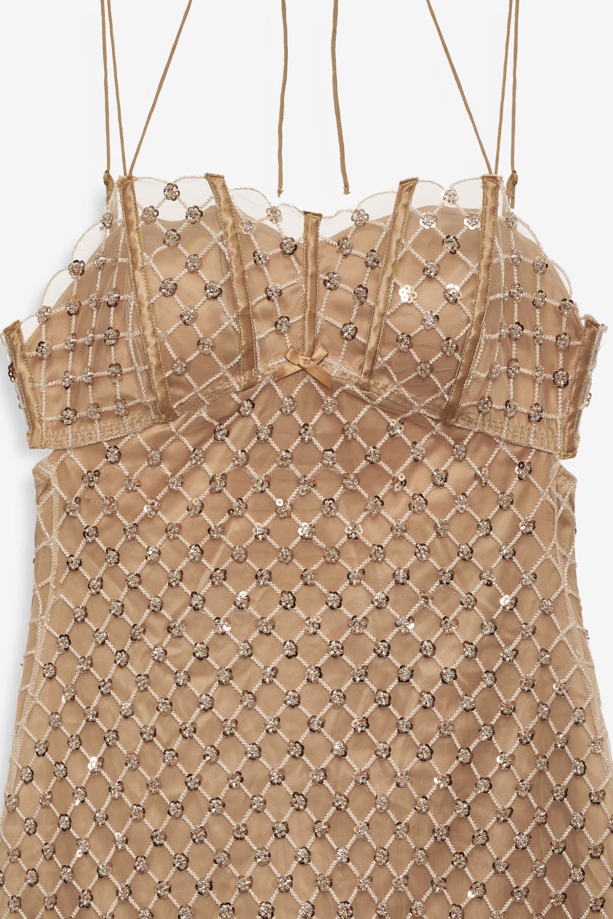 Dazzle Me Slip Dress - Gold