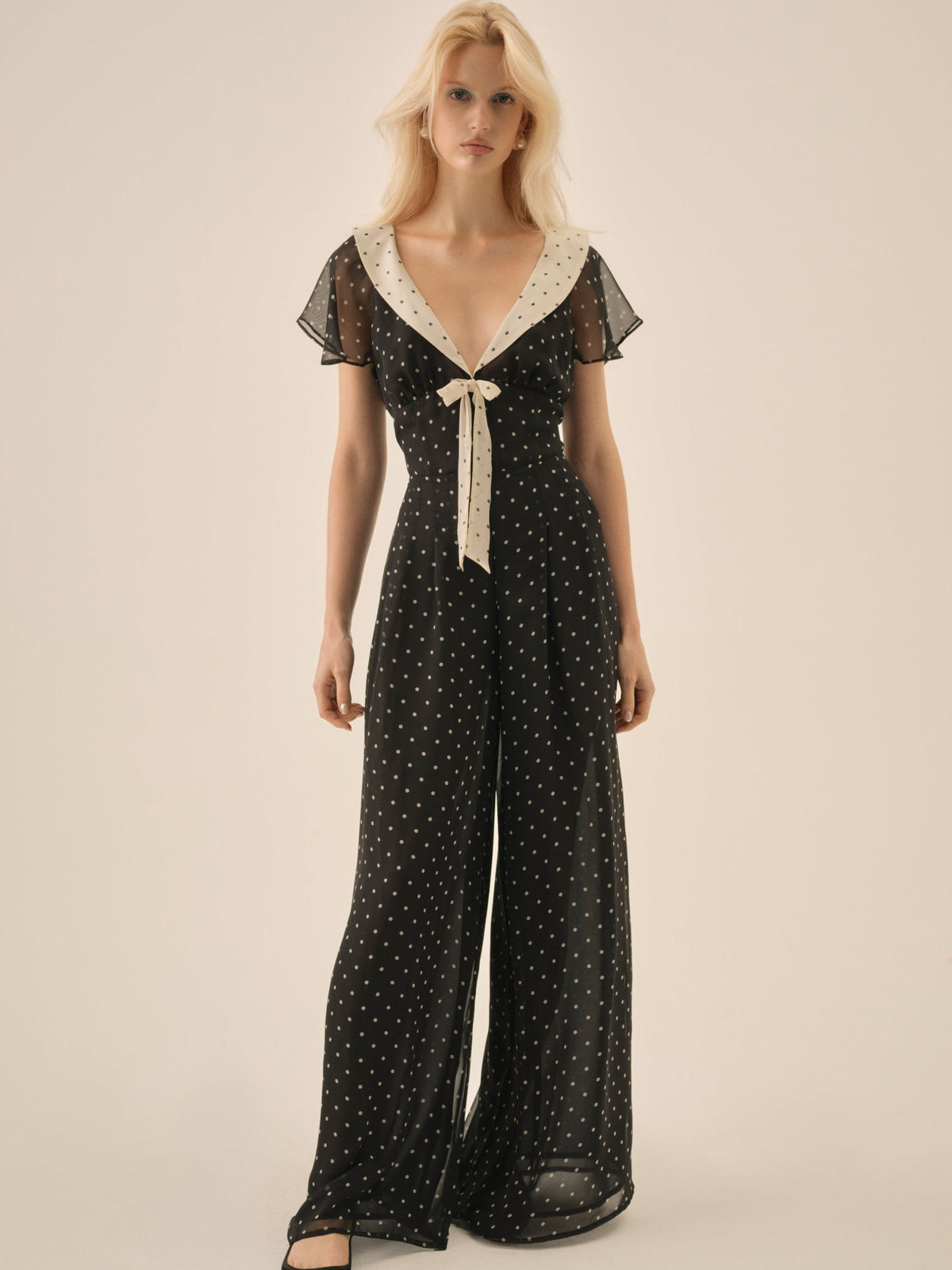 Dottie Dot Pantsuit - Black