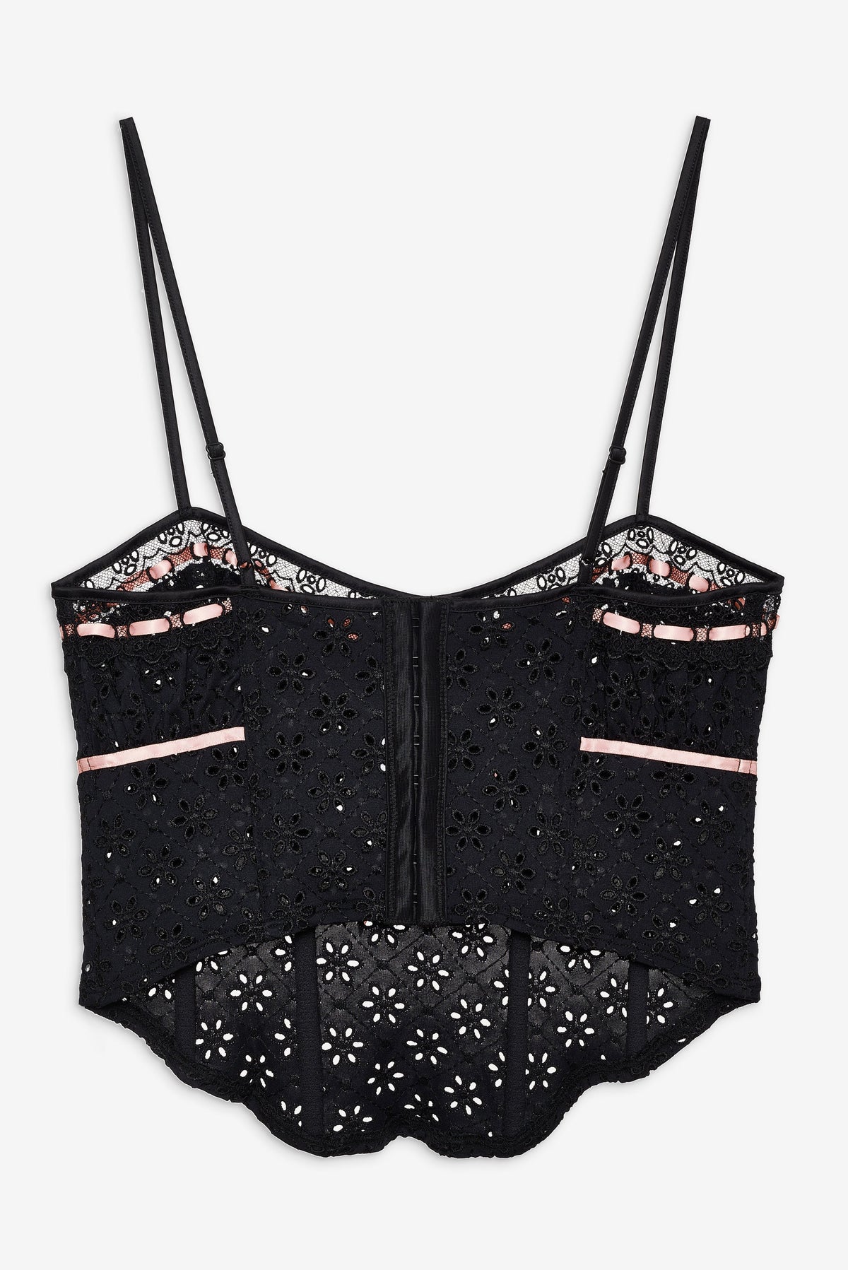 Elena Eyelet Bustier - Black