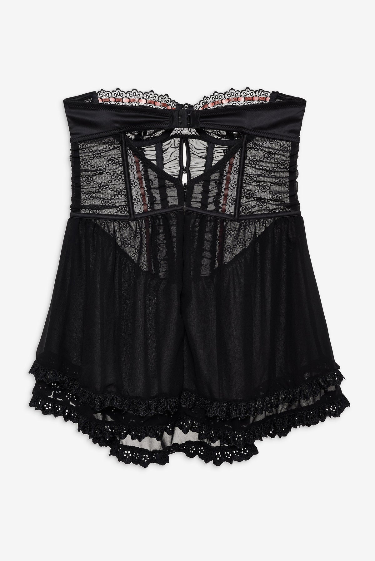 Elena Eyelet Slip Dress - Black