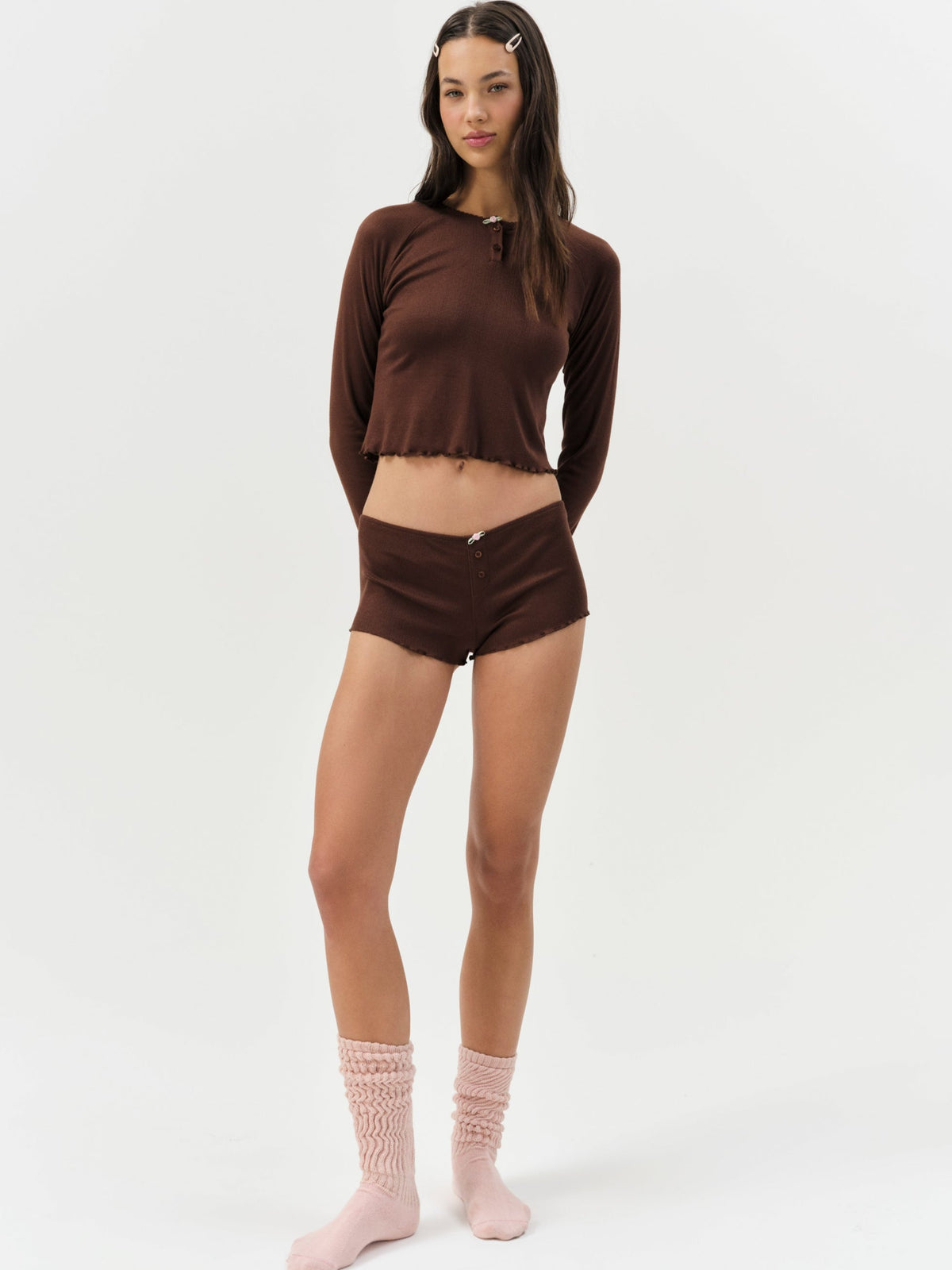 Elliana Sleep Short - Chocolate