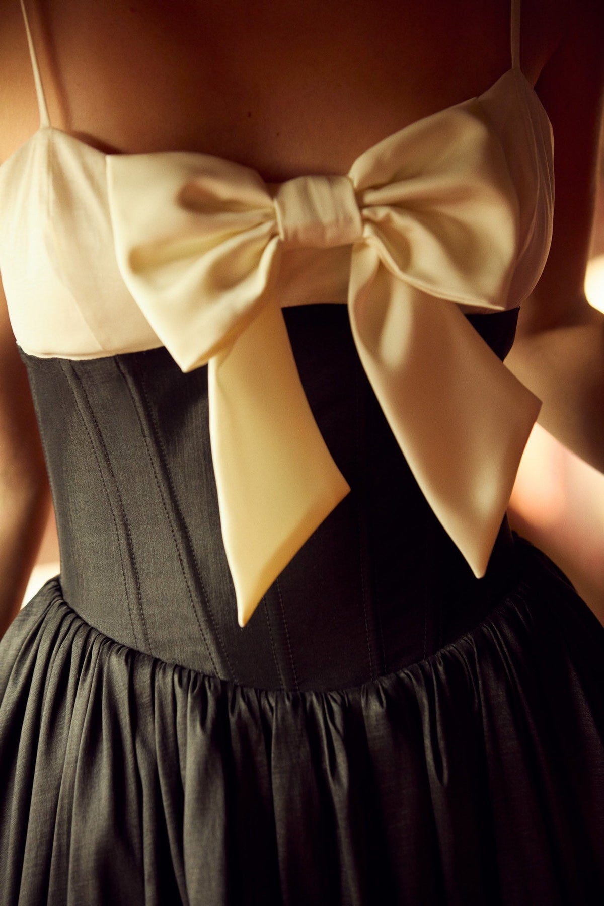 Emalie Taffeta Midi Dress - Black
