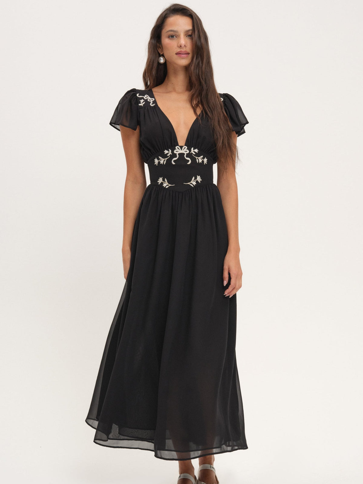 Emmie Chiffon Maxi Dress - Black