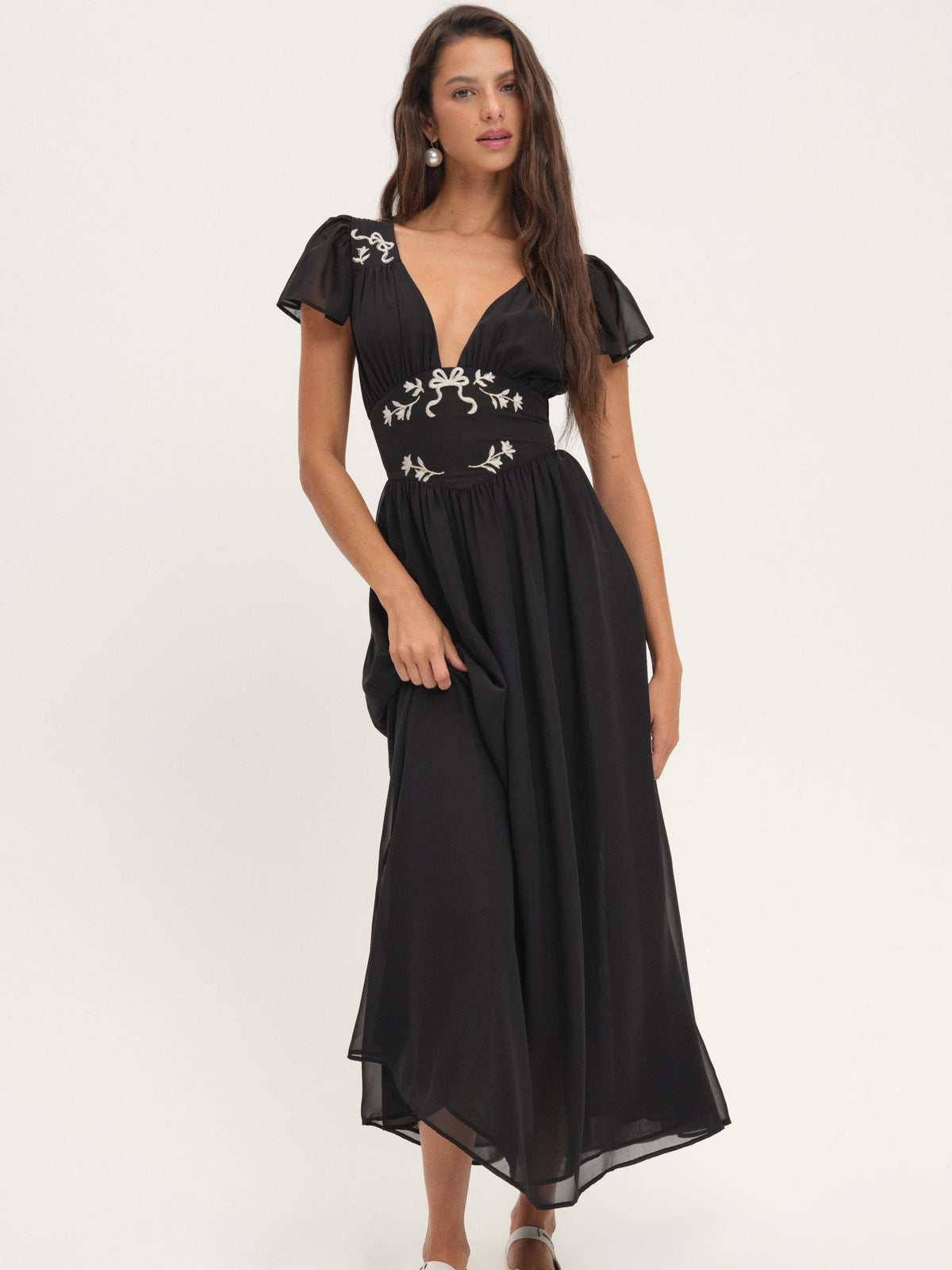 Emmie Chiffon Maxi Dress - Black