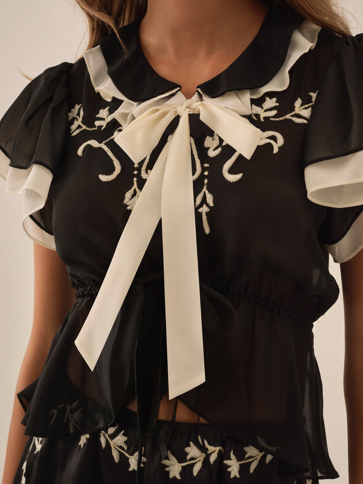 Emmie Chiffon Top - Black