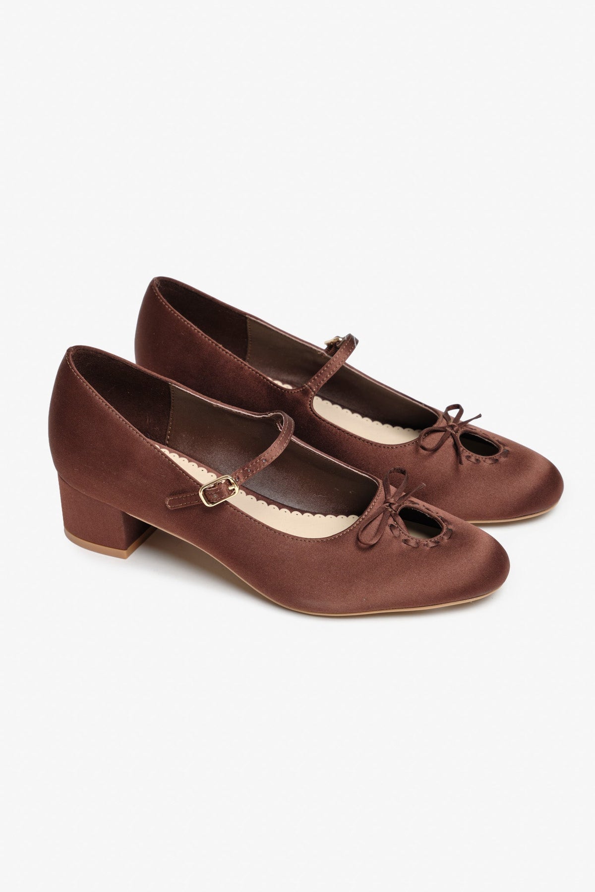 Annie Ribbon Cut Out Heel - Brown