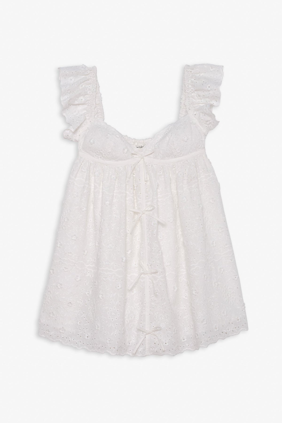 Laura Eyelet Mini Dress - White