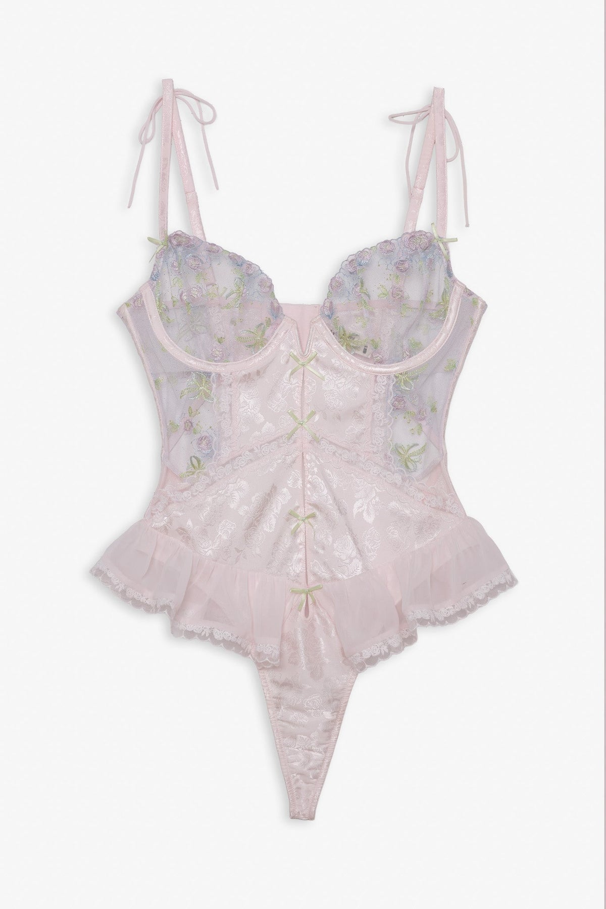 Pastel Bouquets Bodysuit - Pink