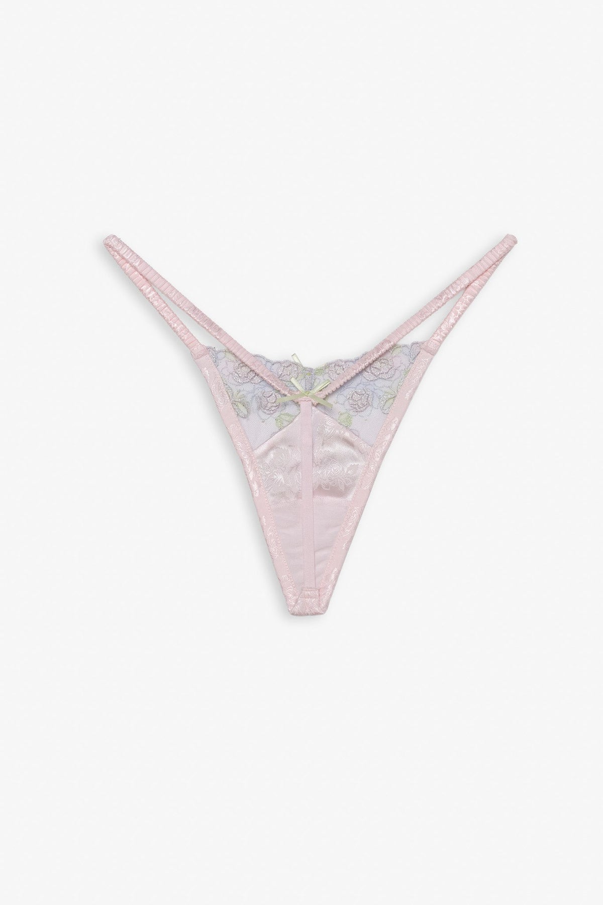 Pastel Bouquets Thong Panty - Pink