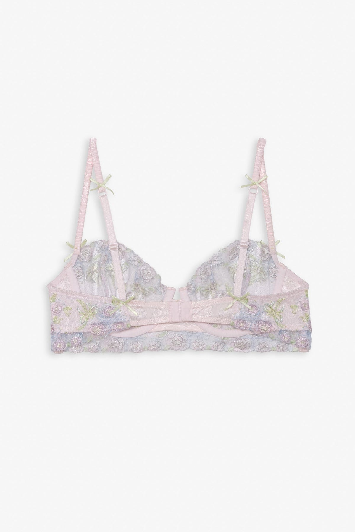 Pastel Bouquets Underwire Bra - Pink