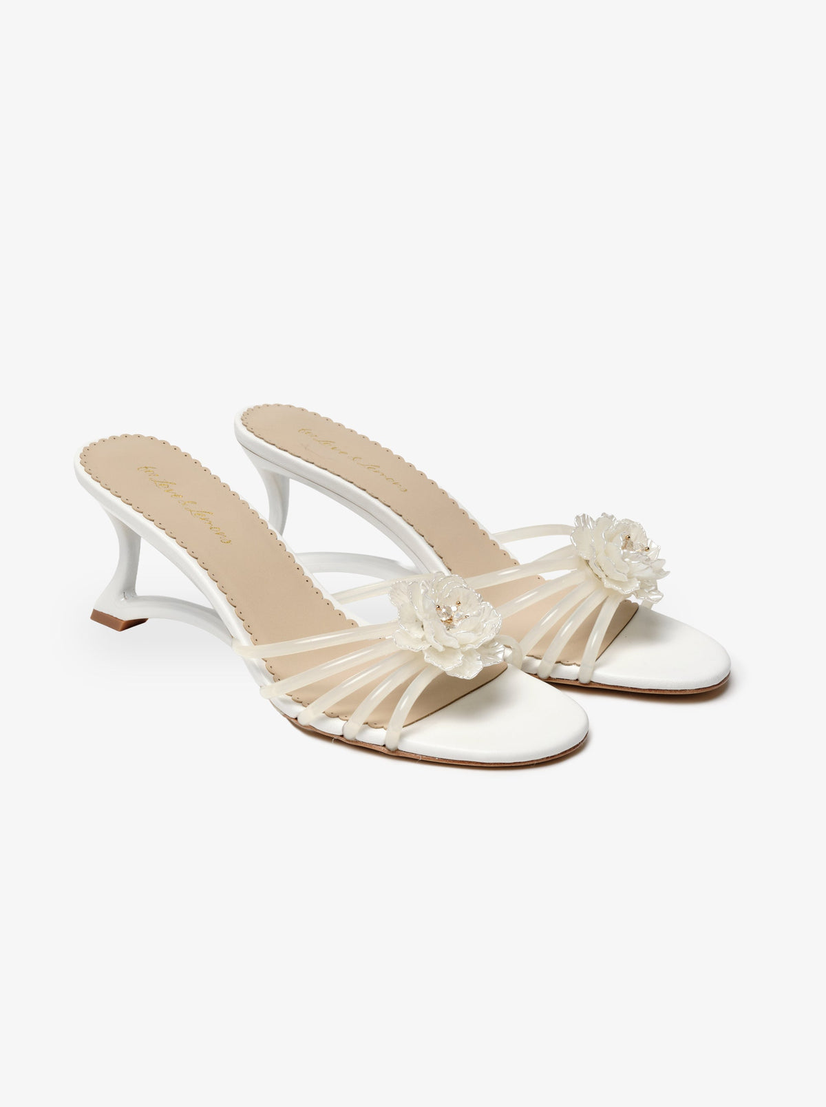 Paloma Flower Jelly Heel - White