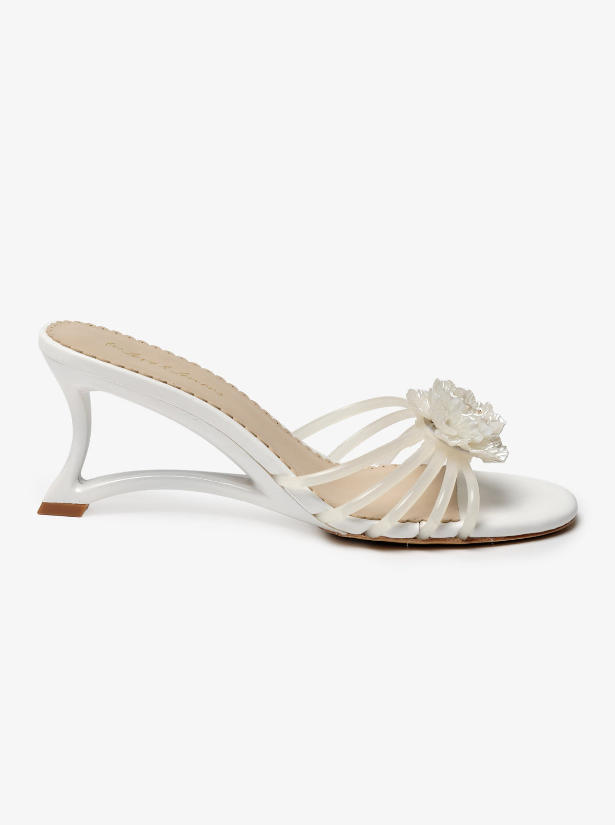 Paloma Flower Jelly Heel - White