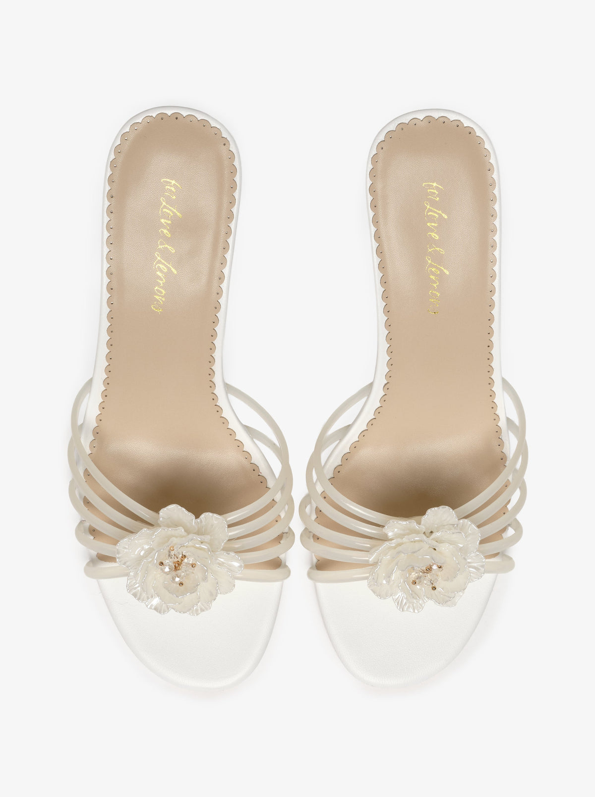 Paloma Flower Jelly Heel - White