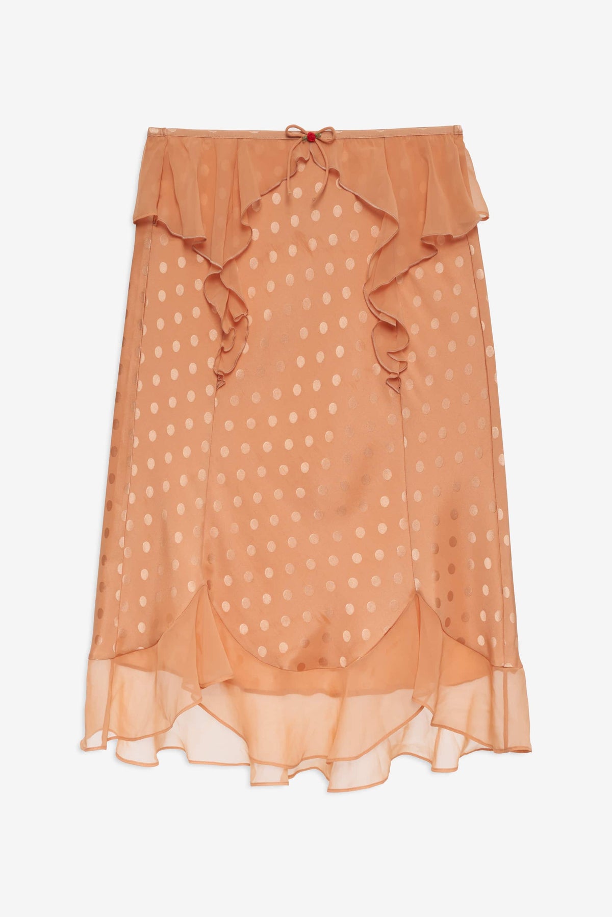 Glimmer Rosebud Midi Skirt - Rose Gold