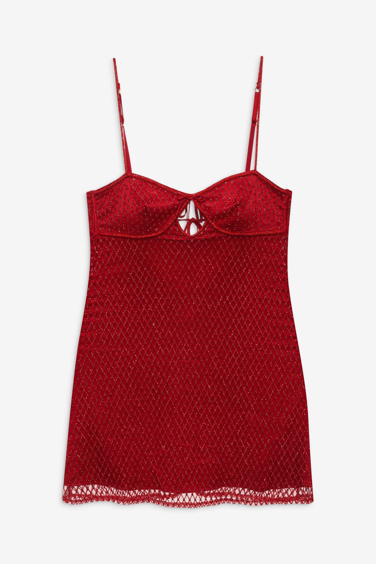 Glitter Slip Dress - Red