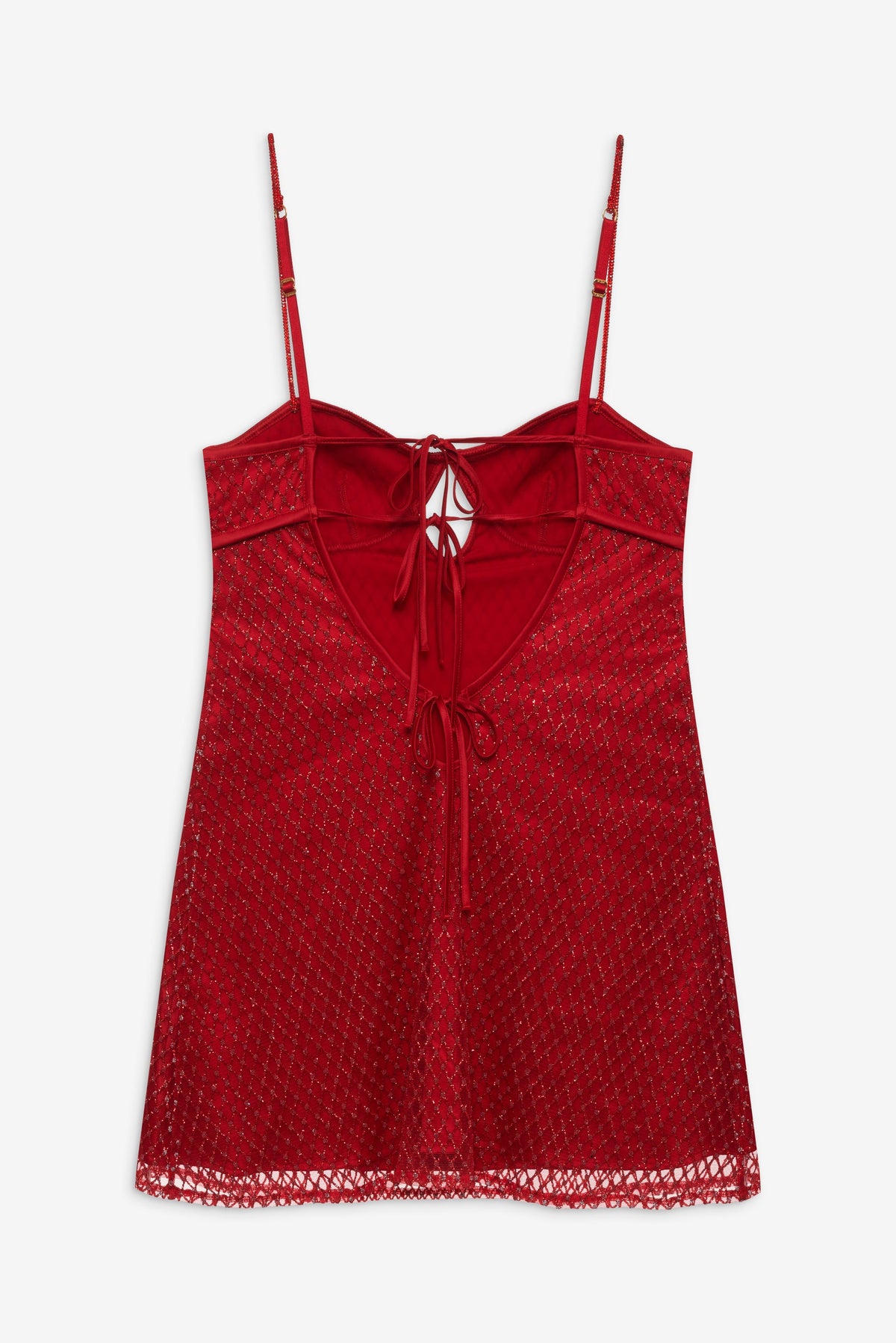Glitter Slip Dress - Red