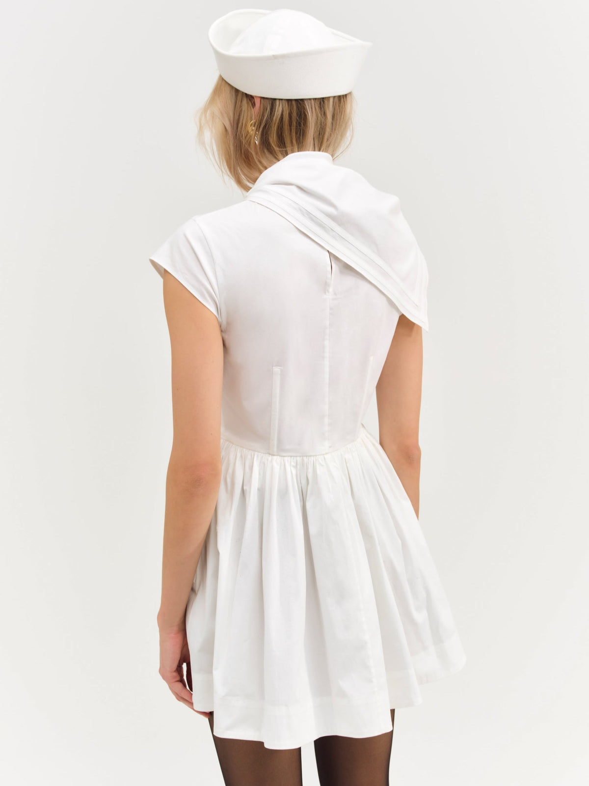 Helena Poplin Scarf Mini Dress - White