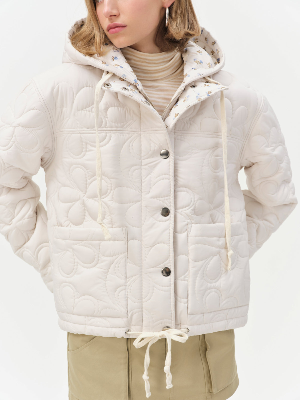 Isabel Quilted Puffer Jacket - Cream