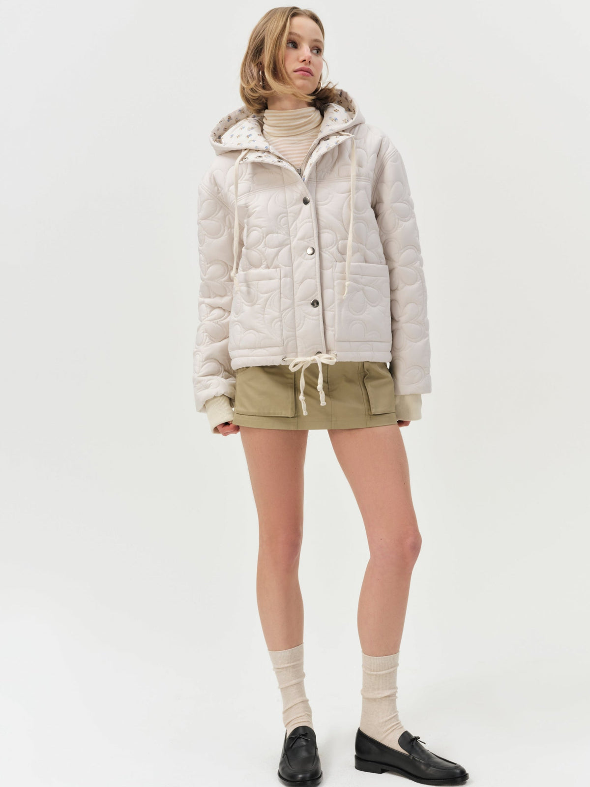 Isabel Quilted Puffer Jacket - Cream