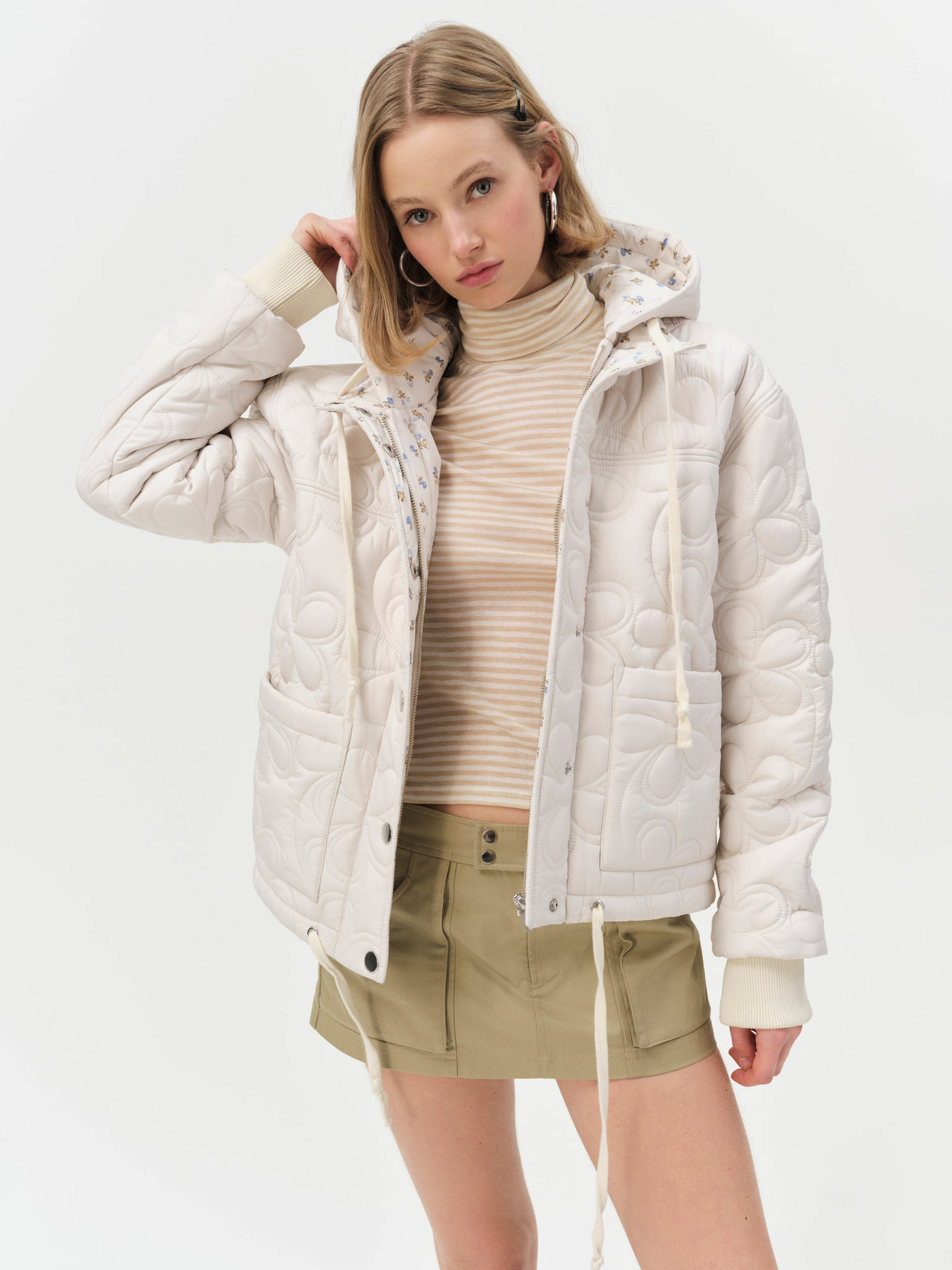 Isabel Quilted Puffer Jacket - Cream