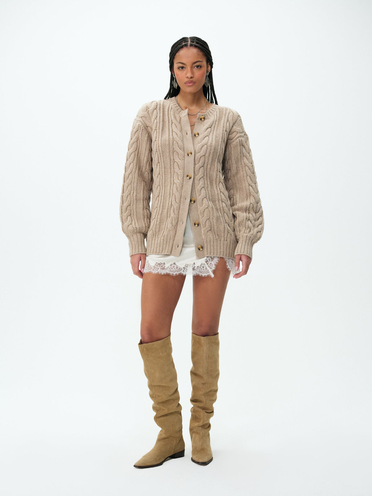 Nathalie Oversized Cardigan - Brown