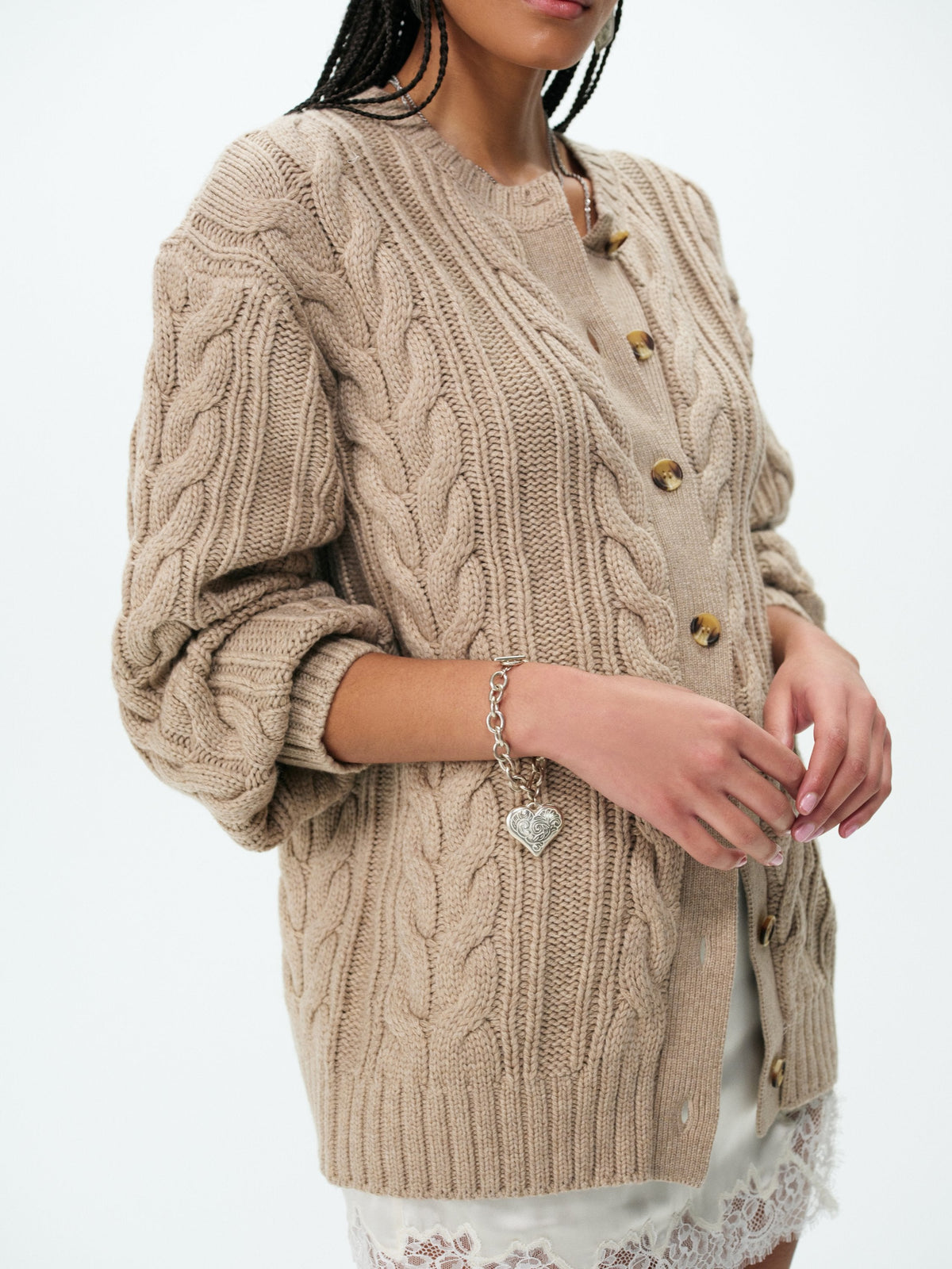 Nathalie Oversized Cardigan - Brown