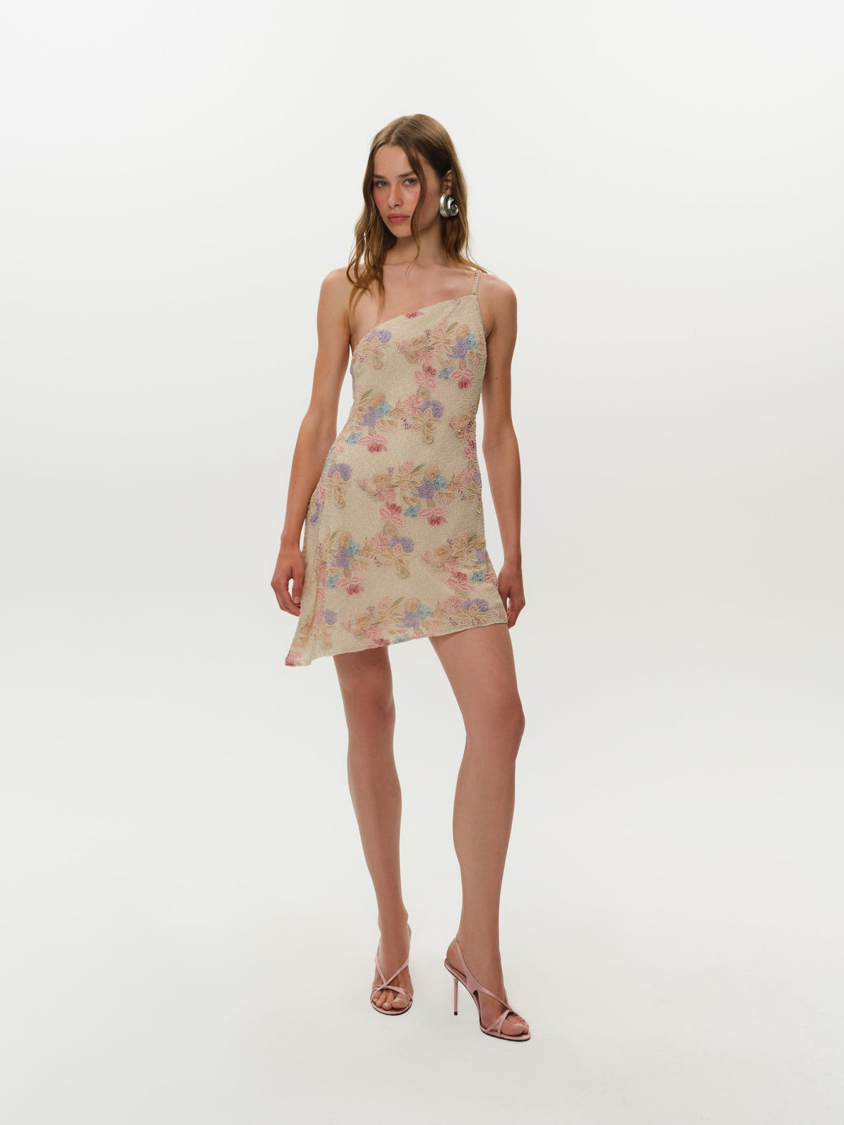 Lulu Shell Beaded Mini Dress - Cream