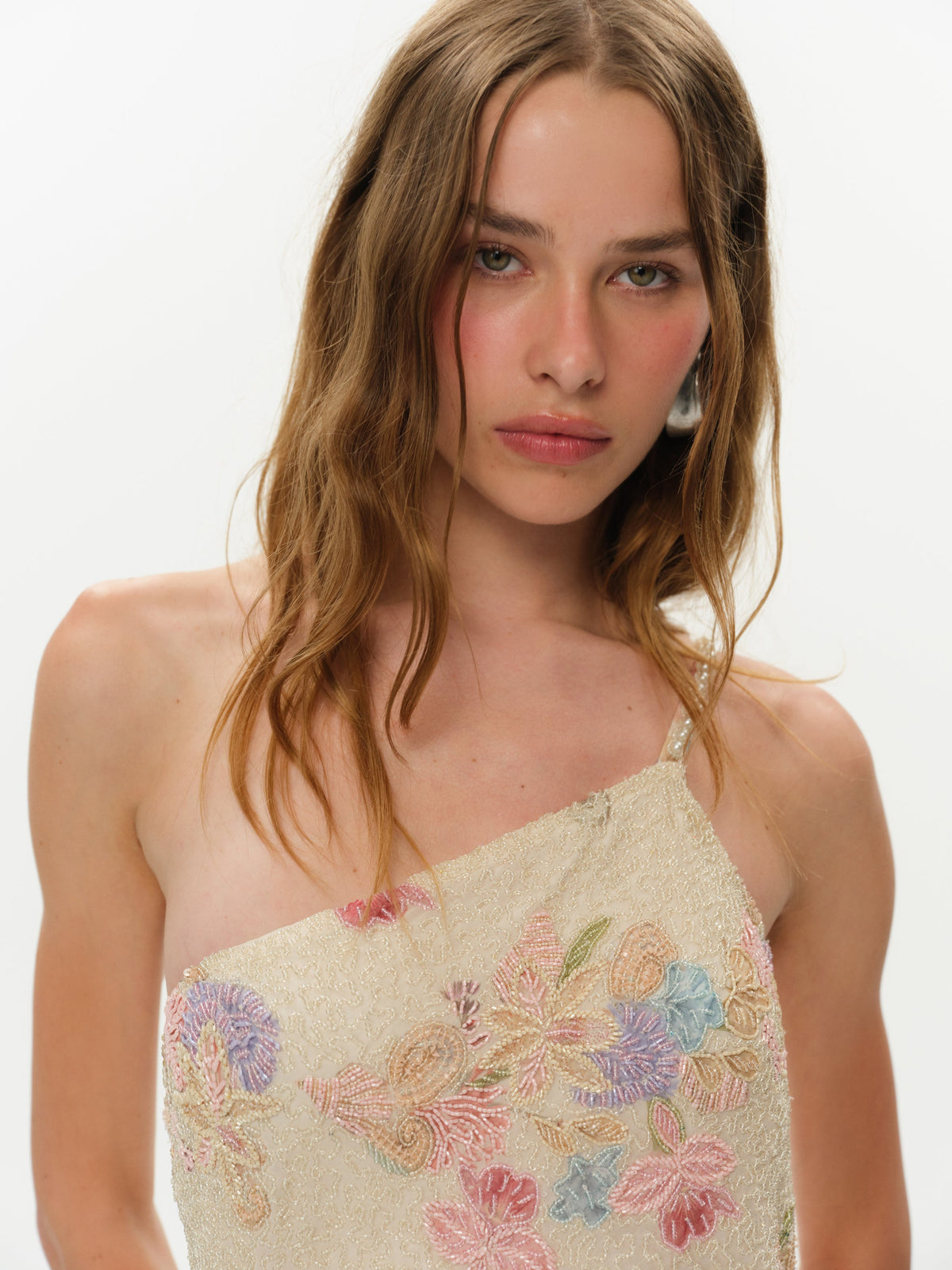 Lulu Shell Beaded Mini Dress - Cream