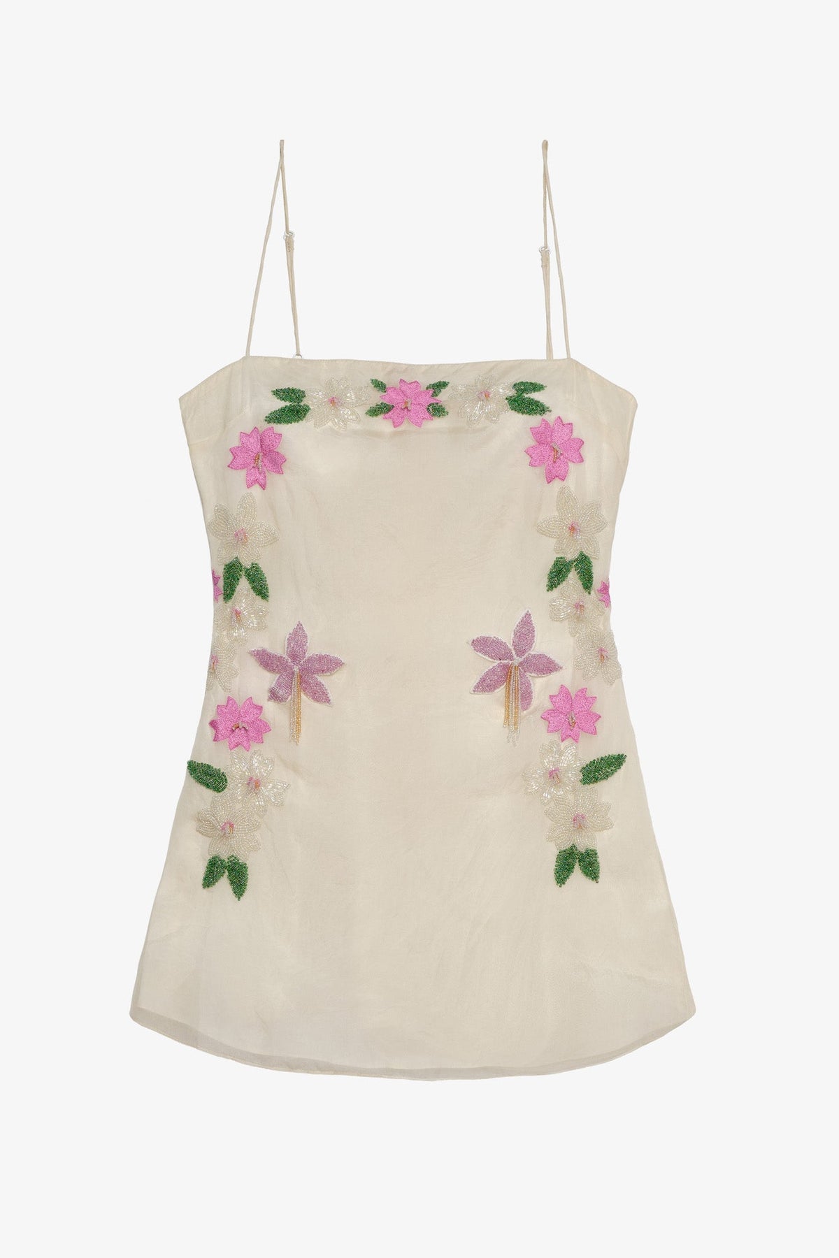 Hibiscus Haze Mini Dress - Cream