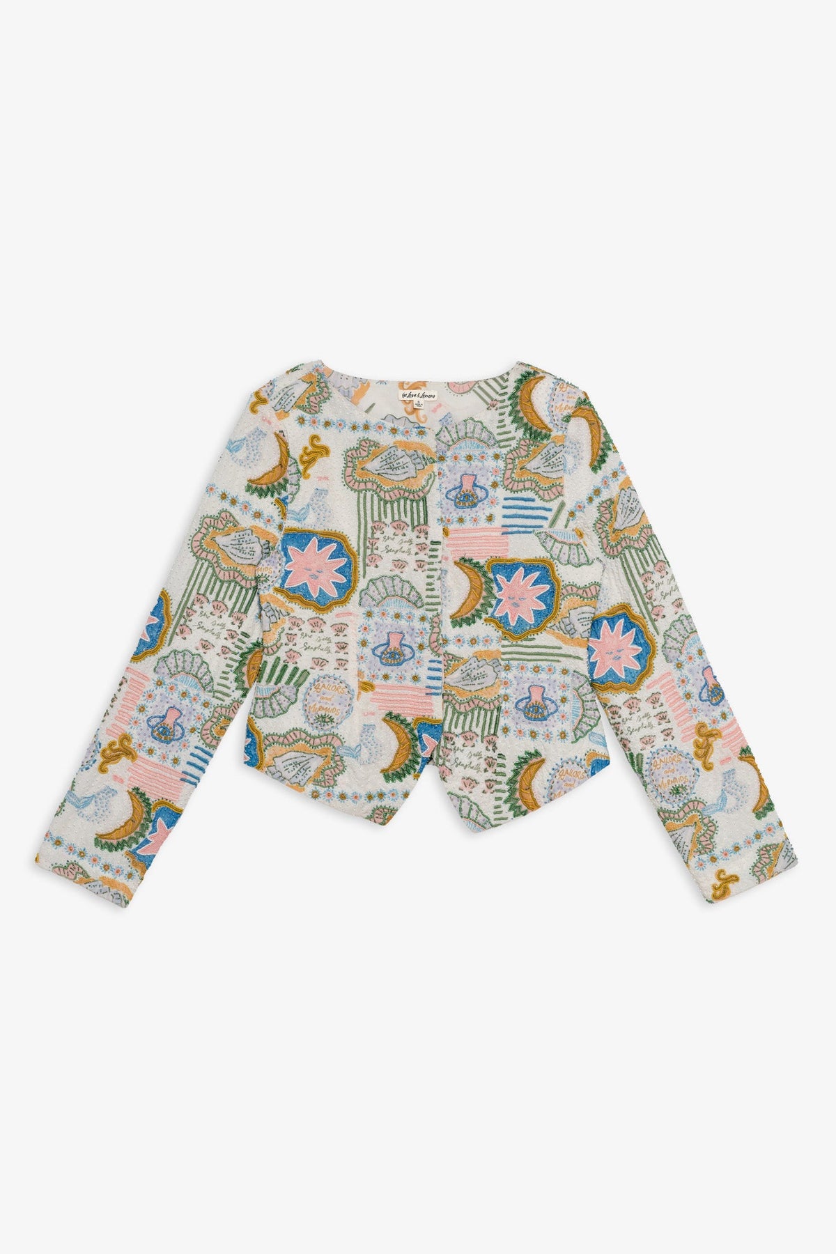Tide Pool Beaded Jacket - White Green
