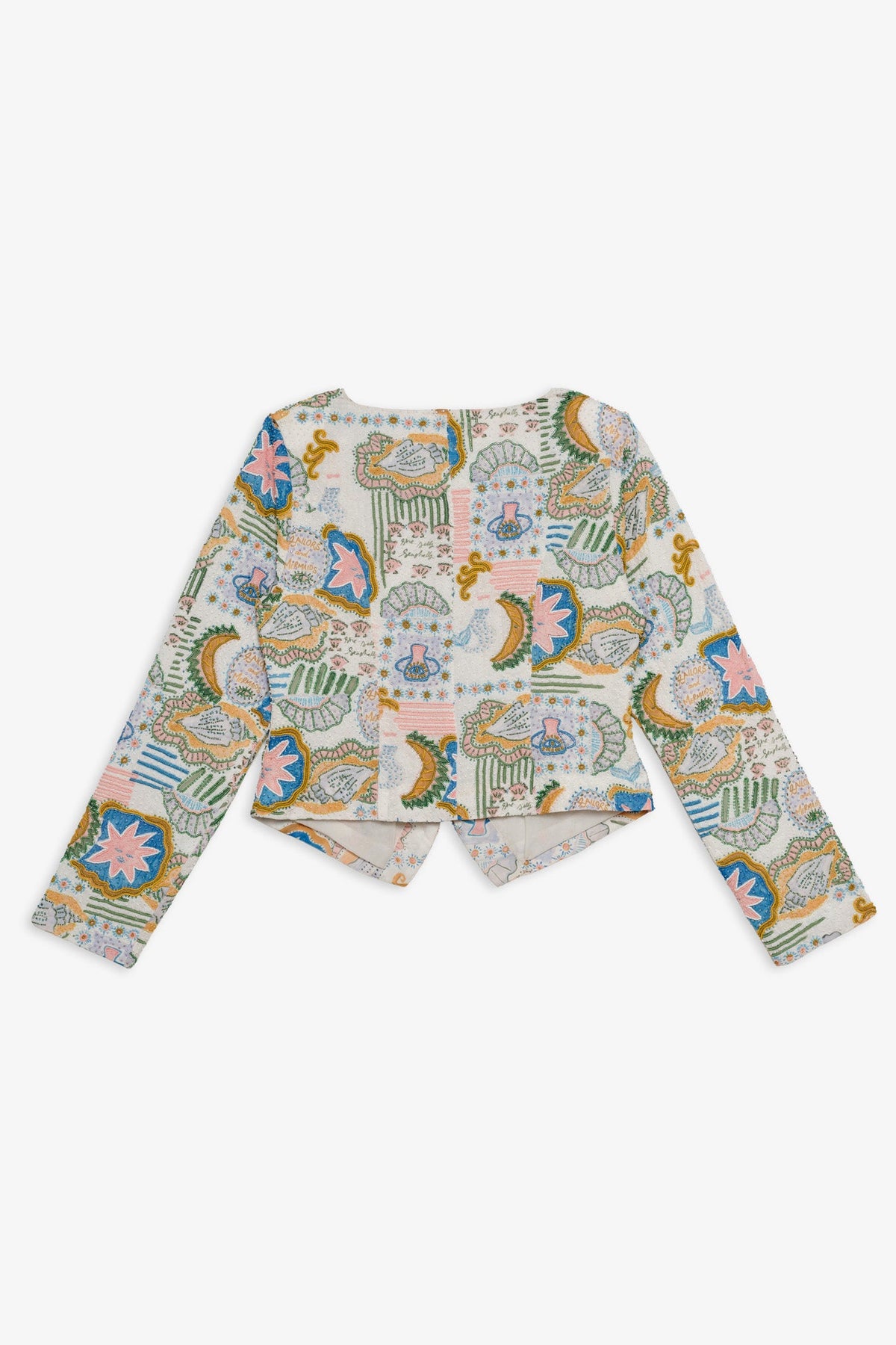 Tide Pool Beaded Jacket - White Green